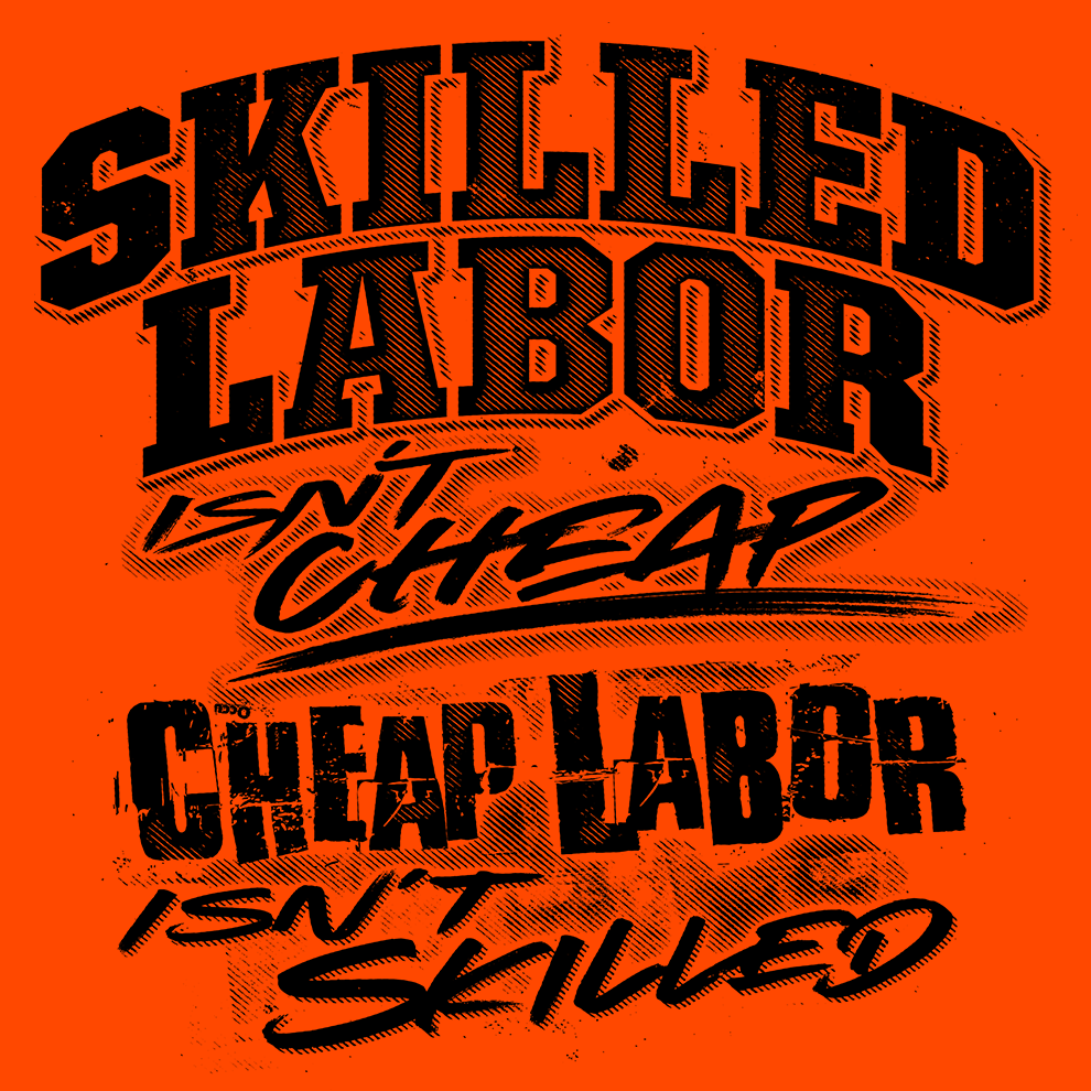 Skilled Labor - Long Sleeve Hi-Vis T-Shirt