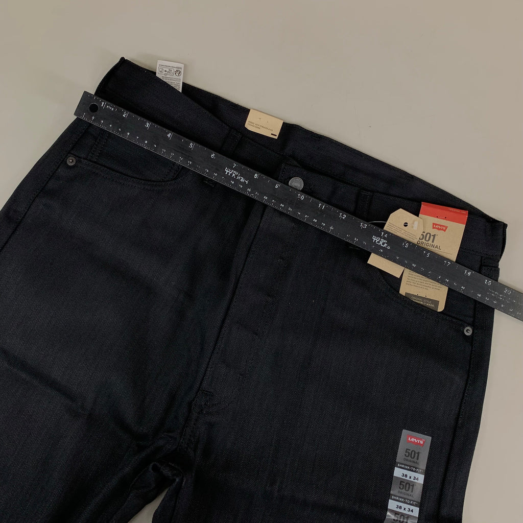 LEVI'S 501 Originals Shrink To Fit Straight Leg Jeans Men's Sz 38 x 34 Black