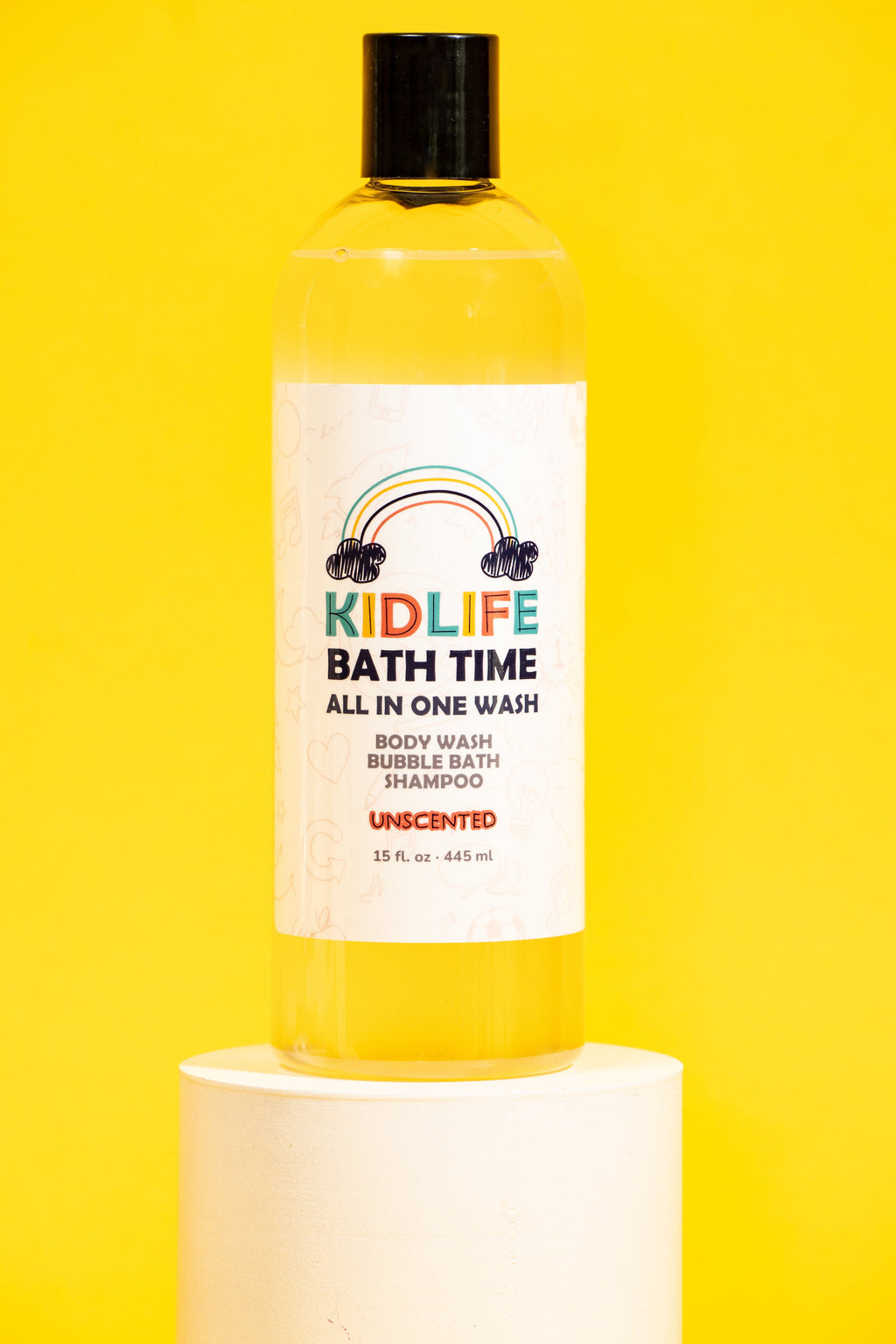 Kidlife Natural Bath Time 3 In 1 Shea & Organic Aloe Body Wash- Herbal Unscented  15 Oz. Kids Head to Toe All in one Bath and body Soap. Bubble Bath, Bodywash and Shampoo