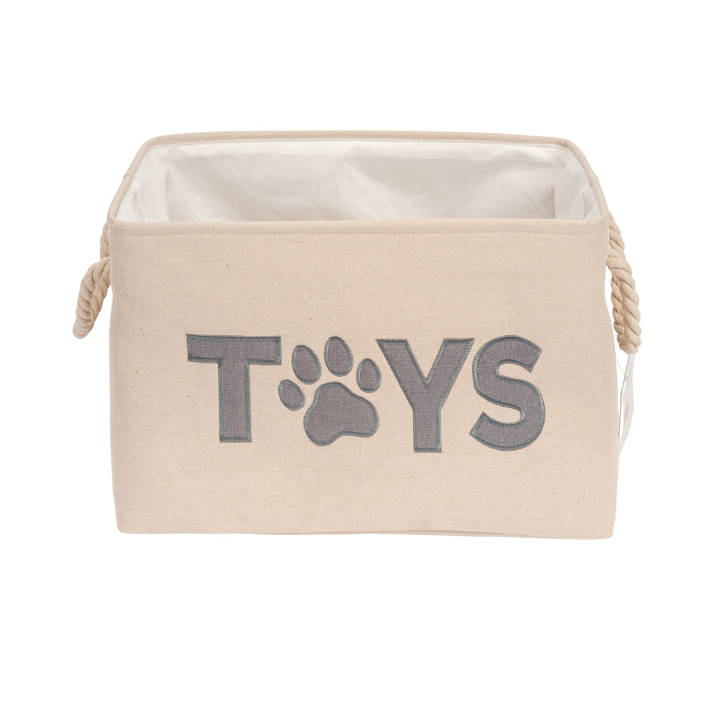 Country Living Foldable Fabric Dog Toy Storage Bin - Convenient Organizer for Pet Accessories