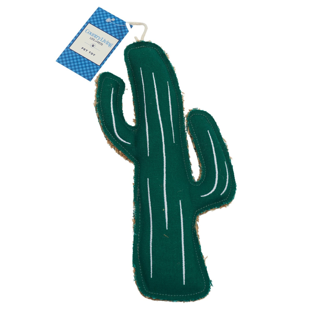 Country Living Canvas & Jute Cactus-Shaped Dog Chew Toy – Durable, Safe and Non-Toxic