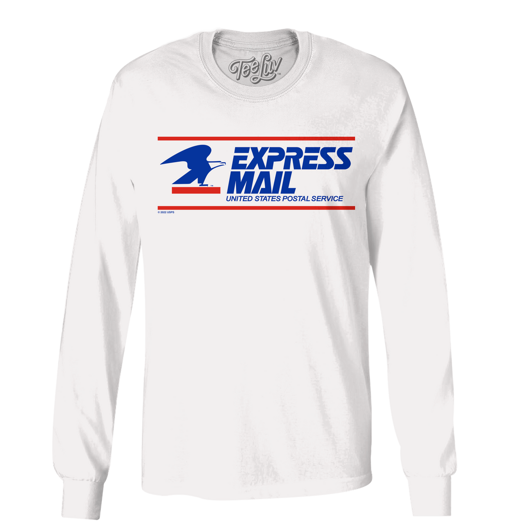 USPS Express Mail Long Sleeve T-Shirt - White