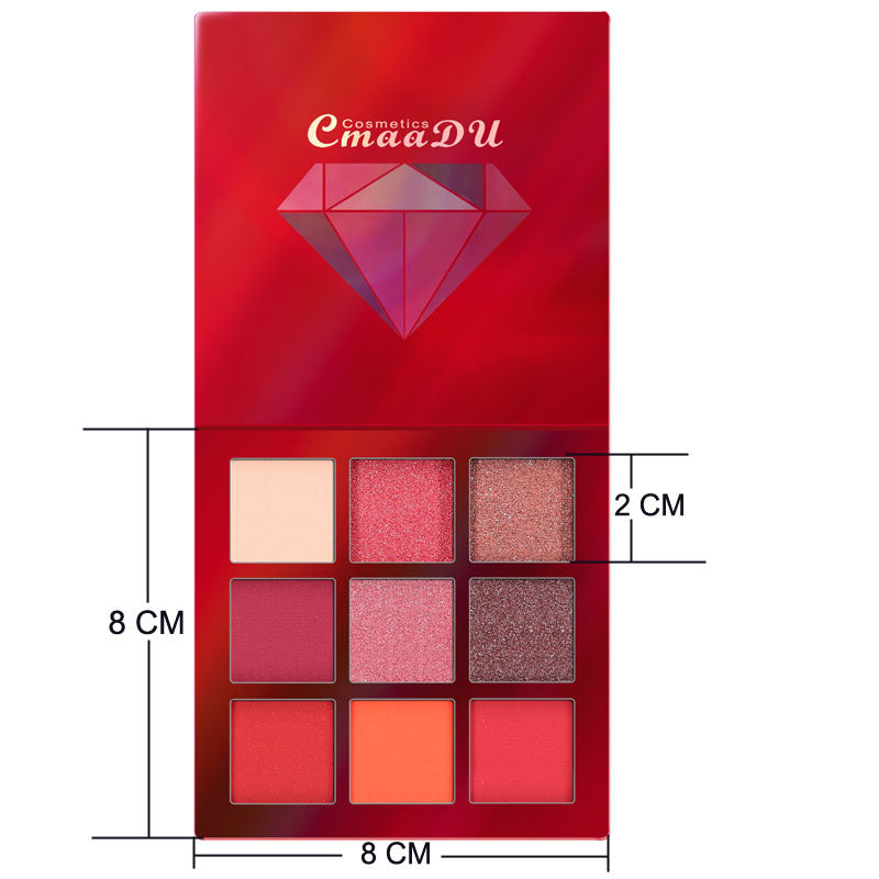 CmaaDu 9 Colors Eye Shadow Diamond Shine Eyeshadow Palette Shiny Highlight Eyeshadow