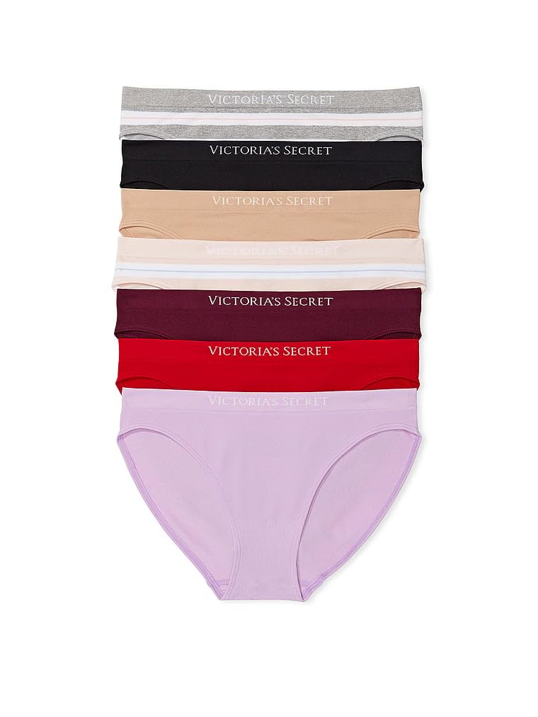 Victoria's Secret Seamless Bikini Panty Pack, Underwear for Women, 4 Pack, Multi (M)