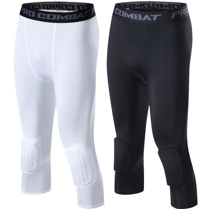 Men's Basketball Sports Tight Pants 3/4 Compression Workout Leggings