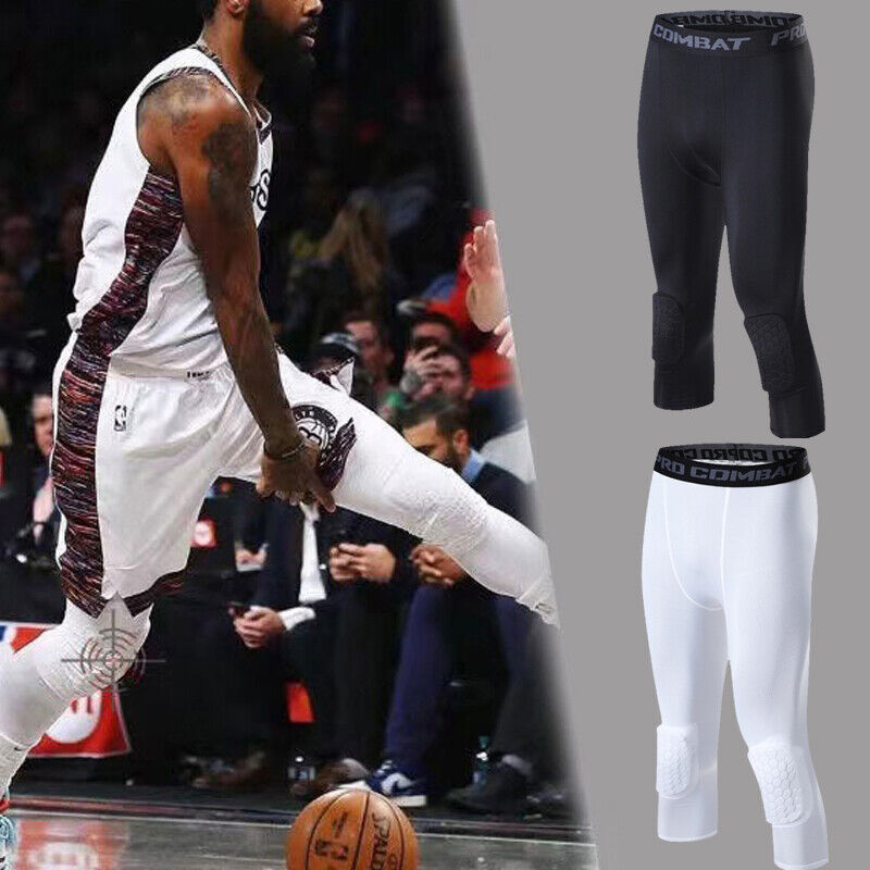 Men's Basketball Sports Tight Pants 3/4 Compression Workout Leggings