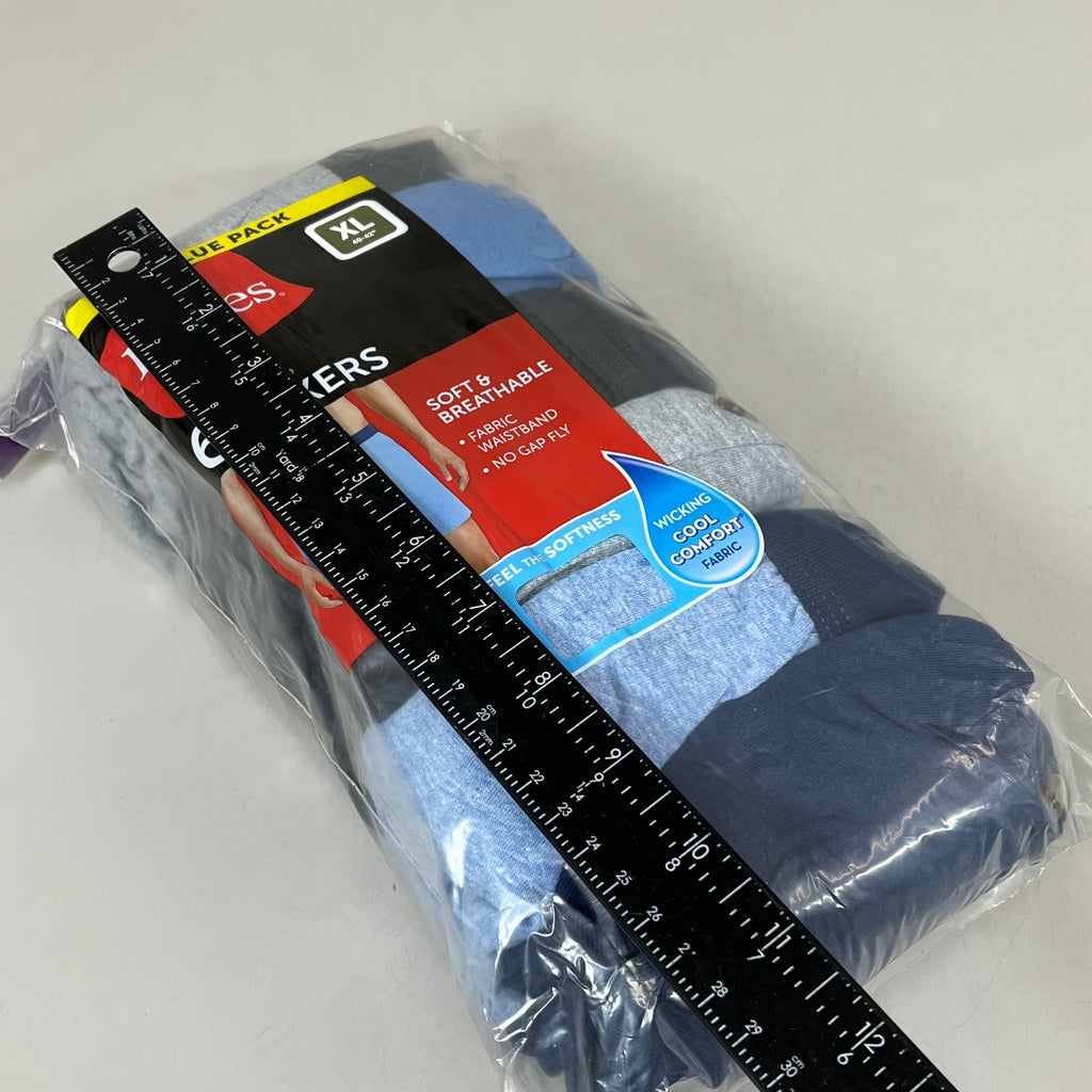 HANES (6 PACK!) Men's Boxer Sz XL 40-42" Black/Blue/Grey MKCB06