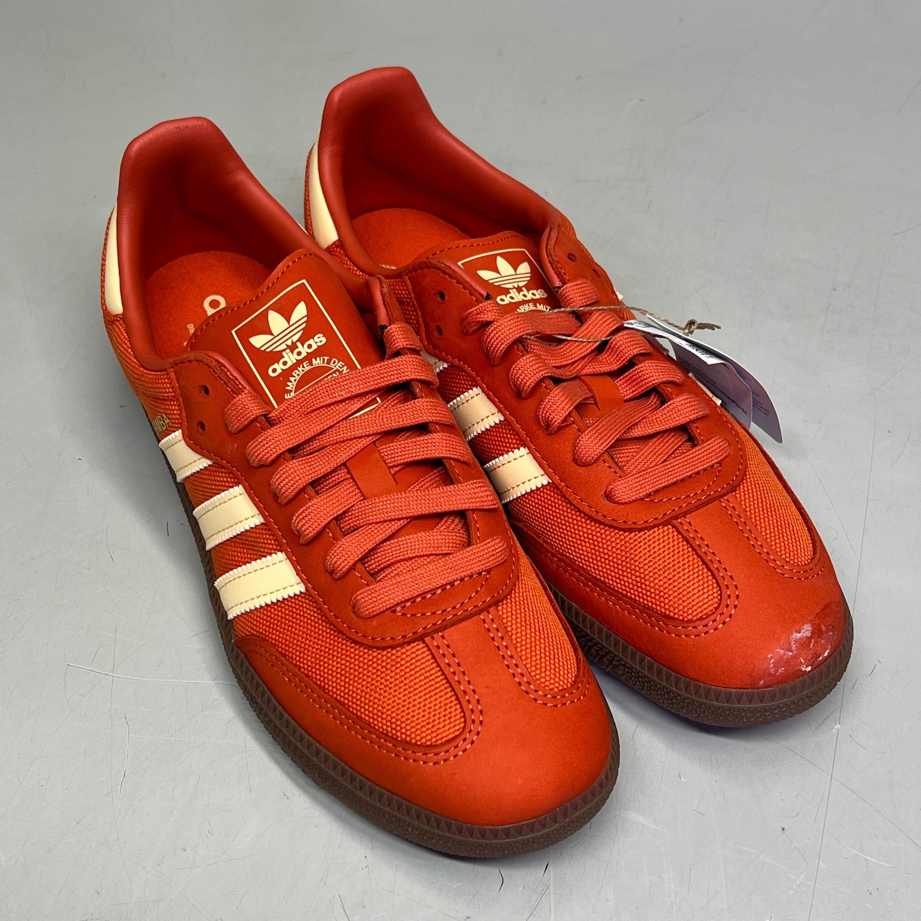 ZA@ ADIDAS Samba OG Soccer Inspired Sneaker Men's Sz 8.5 Collegiate Orange ID1453
