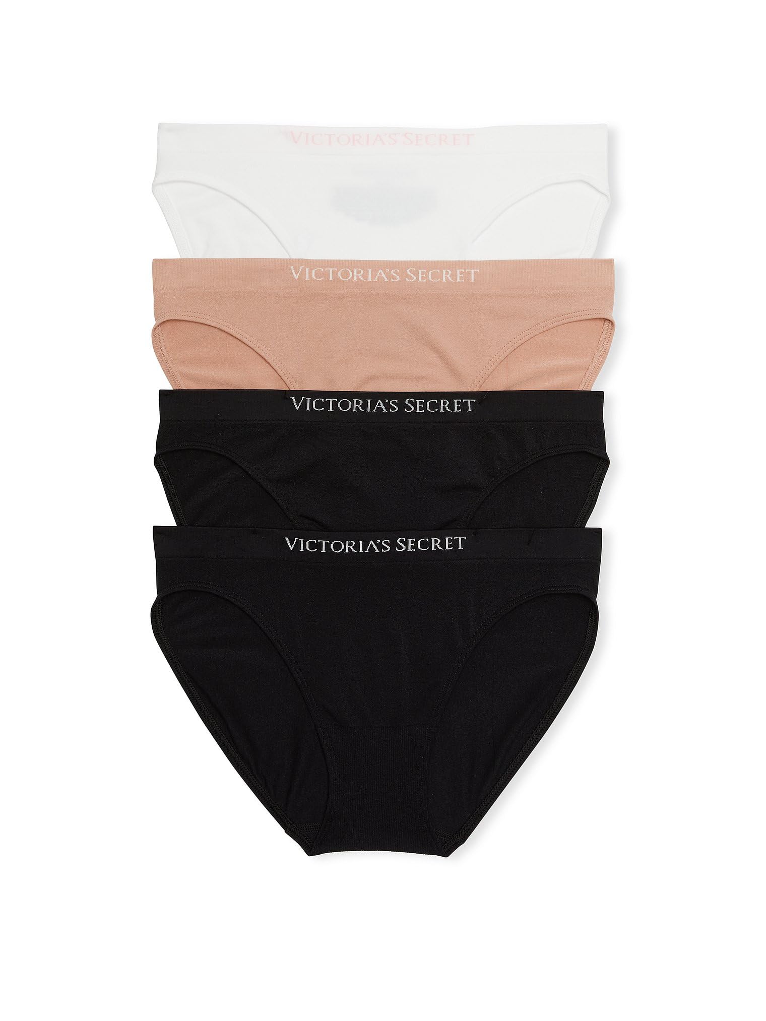 Victoria's Secret Seamless Bikini Panty Pack, Underwear for Women, 4 Pack, Multi (M)