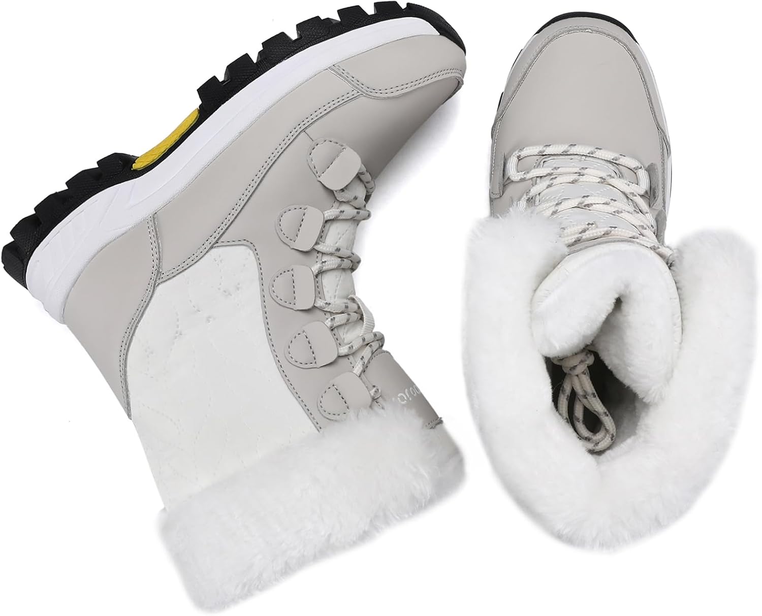 COOJOY Womens Winter Snow Boots Waterproof Shoes Walking Comfortable Hiking Tennis Booties Furry Mid Calf Warm Lightweight