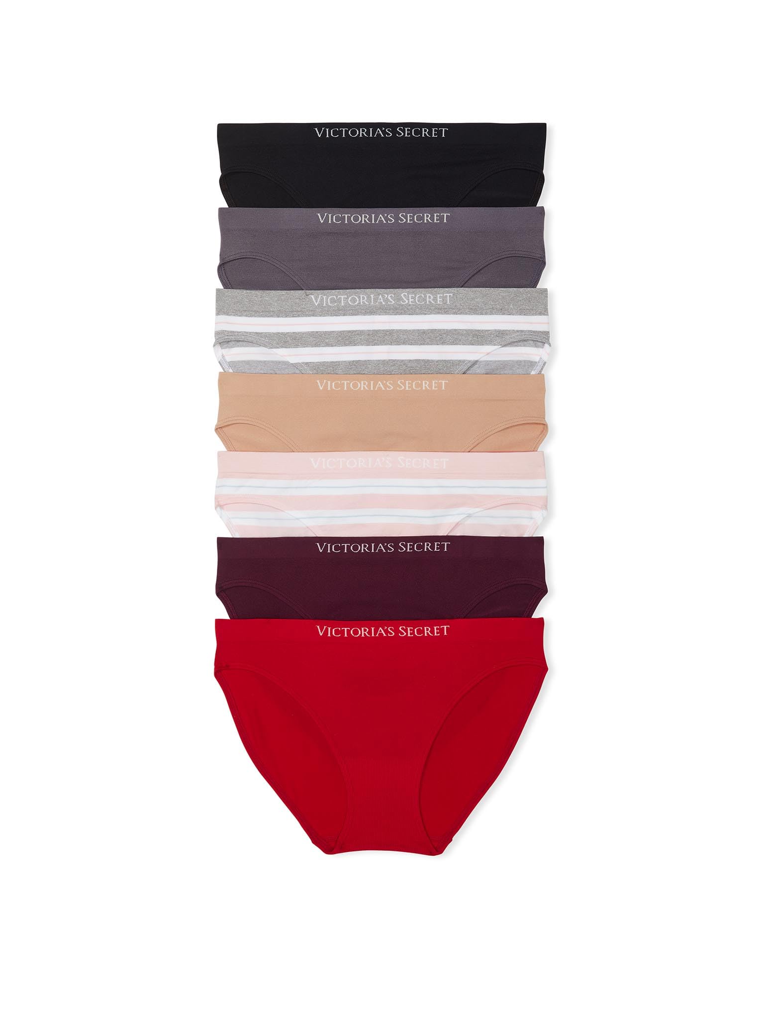 Victoria's Secret Seamless Bikini Panty Pack, Underwear for Women, 4 Pack, Multi (M)