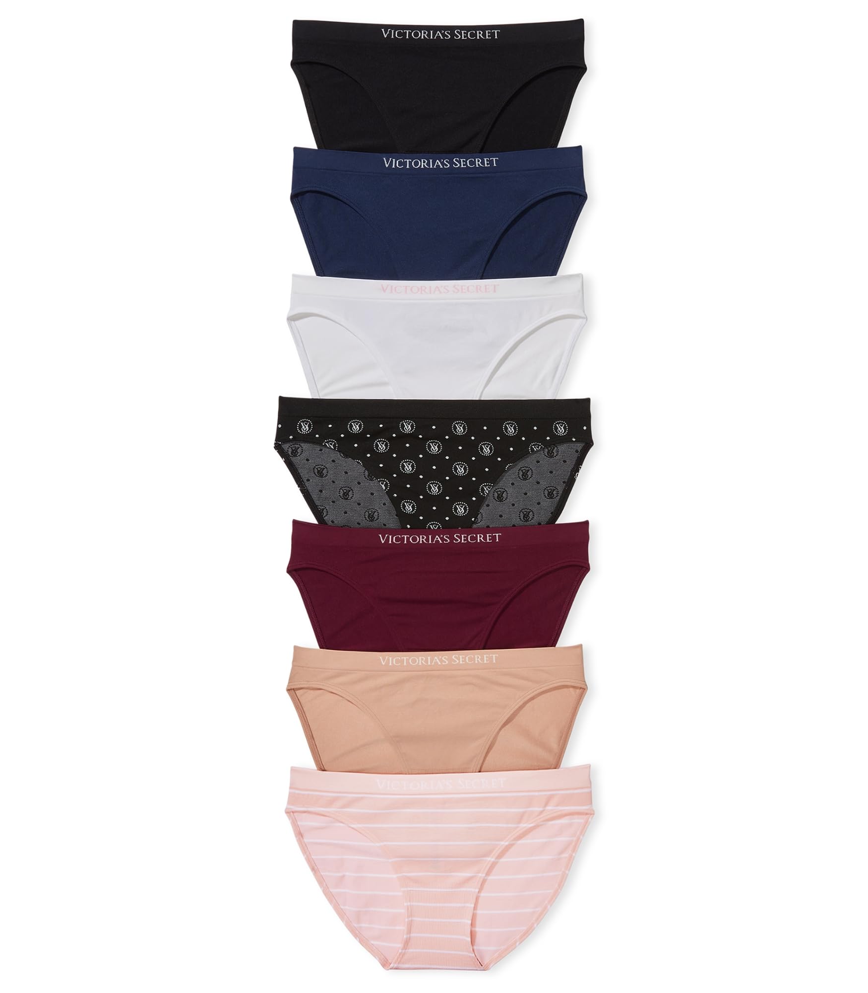 Victoria's Secret Seamless Bikini Panty Pack, Underwear for Women, 4 Pack, Multi (M)