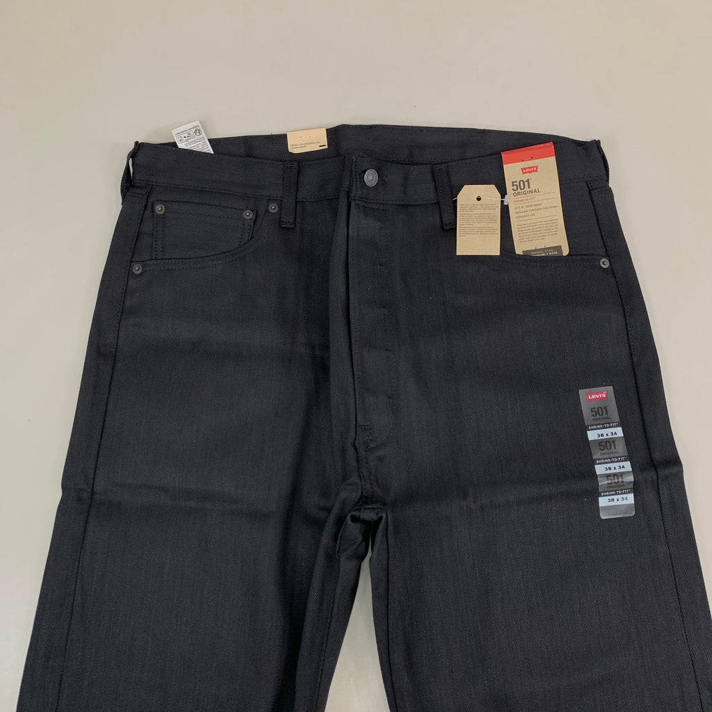 LEVI'S 501 Originals Shrink To Fit Straight Leg Jeans Men's Sz 38 x 34 Black