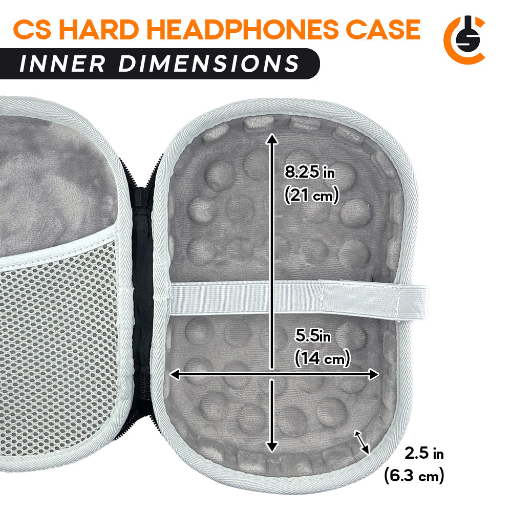 CentralSound EVA Hard Zippered Headphones Protective Carrying Case - Black