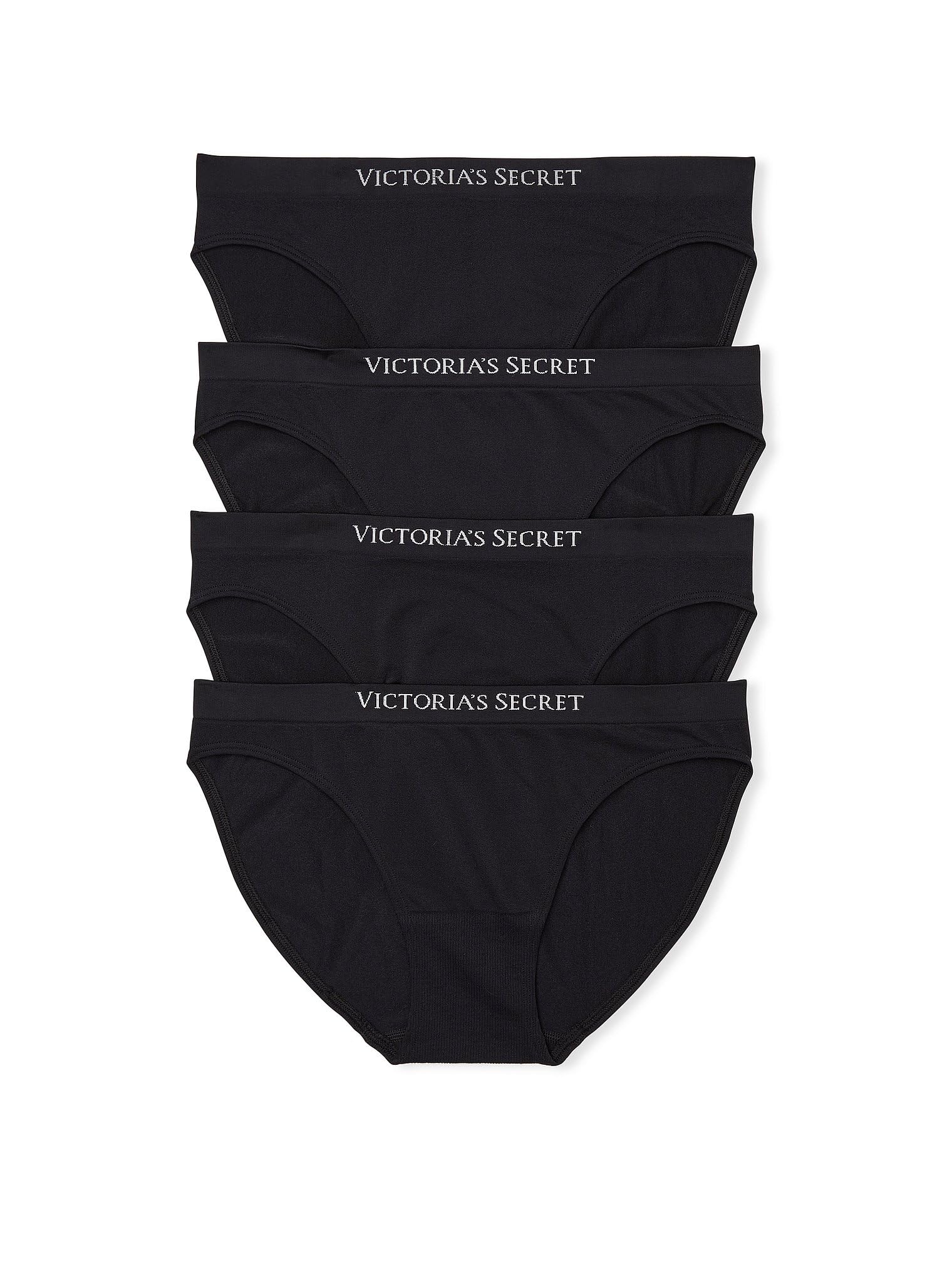 Victoria's Secret Seamless Bikini Panty Pack, Underwear for Women, 4 Pack, Multi (M)