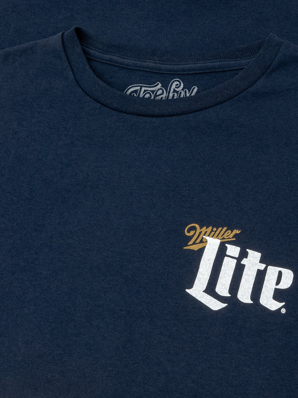Miller Lite Front/Back/Sleeve Print Long Sleeve T-Shirt - Navy Blue