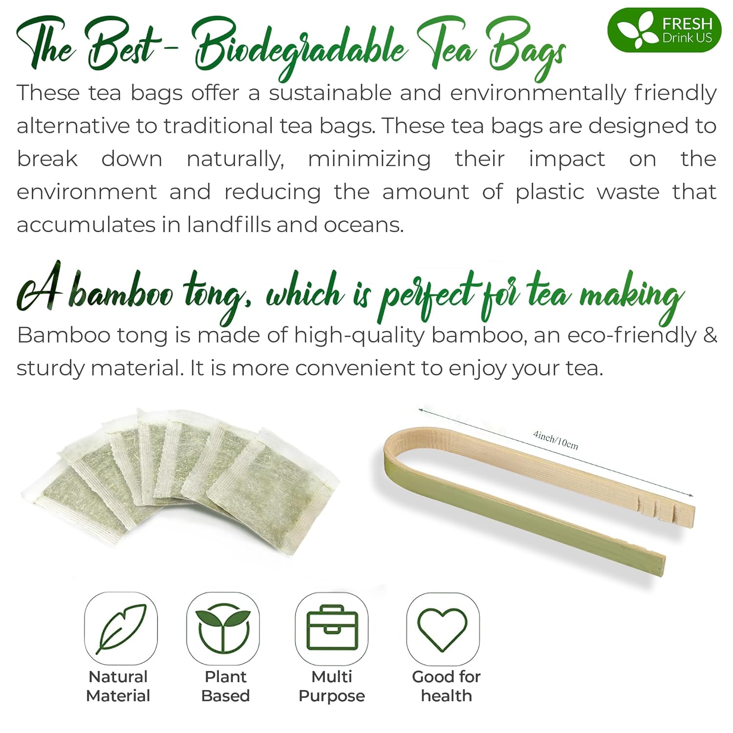 Premium Green Tea Bags, 100% Natural & Pure from Green Tea. Green Herbal Tea. No Sugar, No Gluten, Vegan