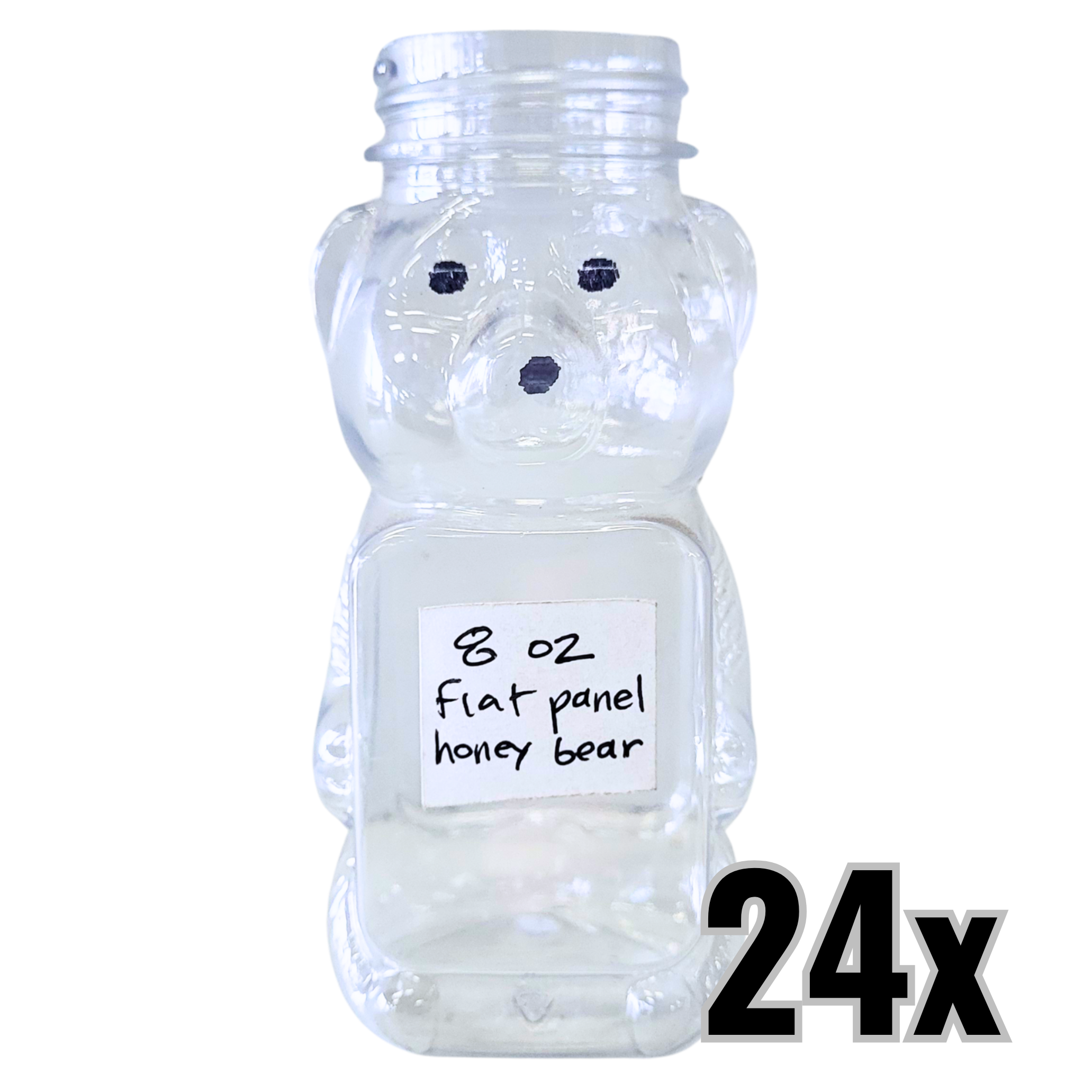 8 oz Plastic Flat Panel Honey Bears