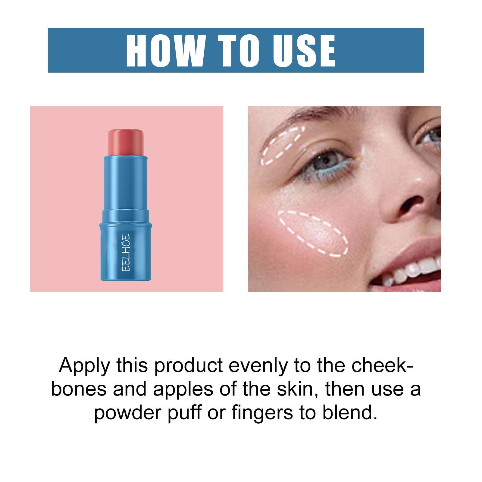 Blush Stick, Three-Dimensional Brightening Natural Waterproof Lightweight Lazy Body Contouring Cream