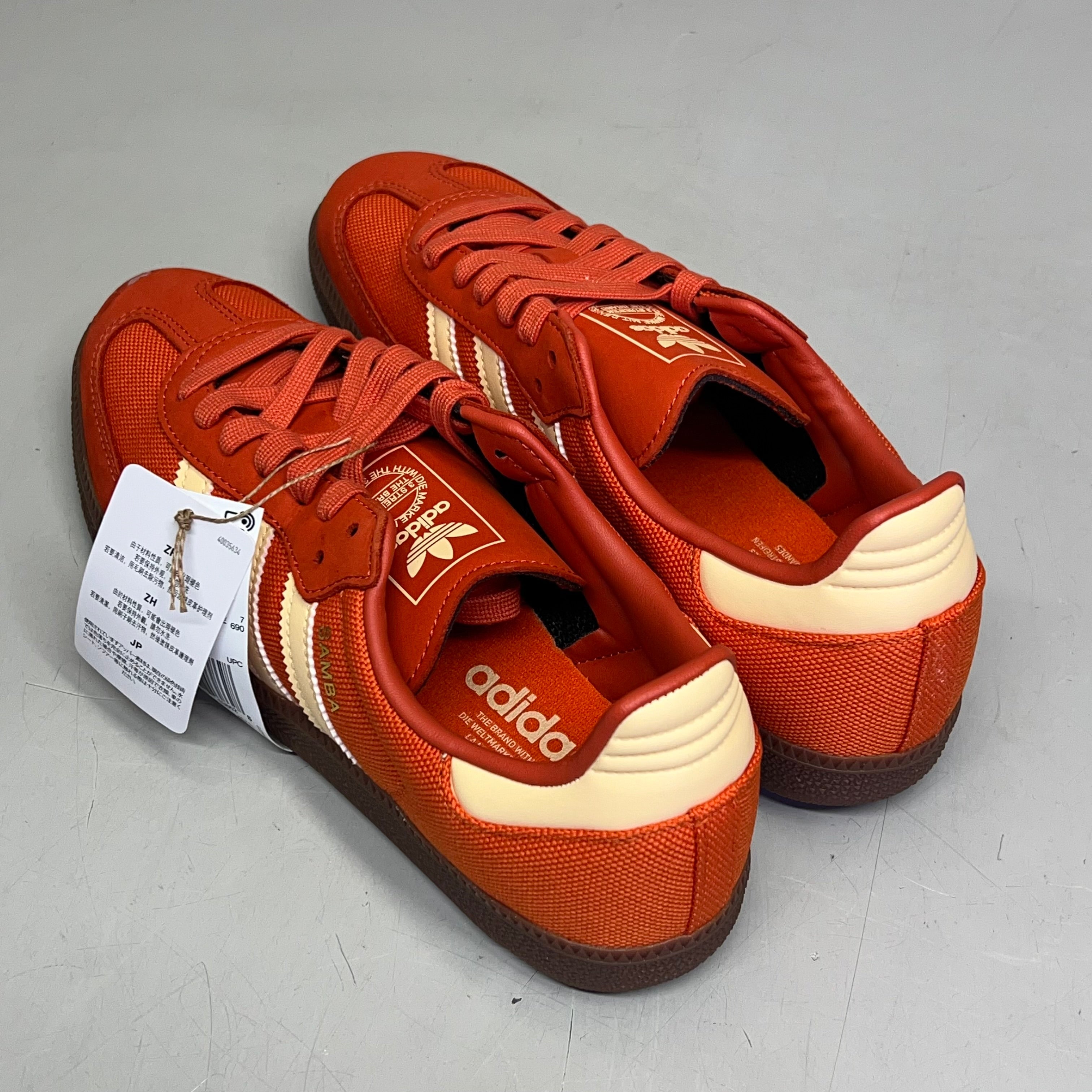 ZA@ ADIDAS Samba OG Soccer Inspired Sneaker Men's Sz 8.5 Collegiate Orange ID1453