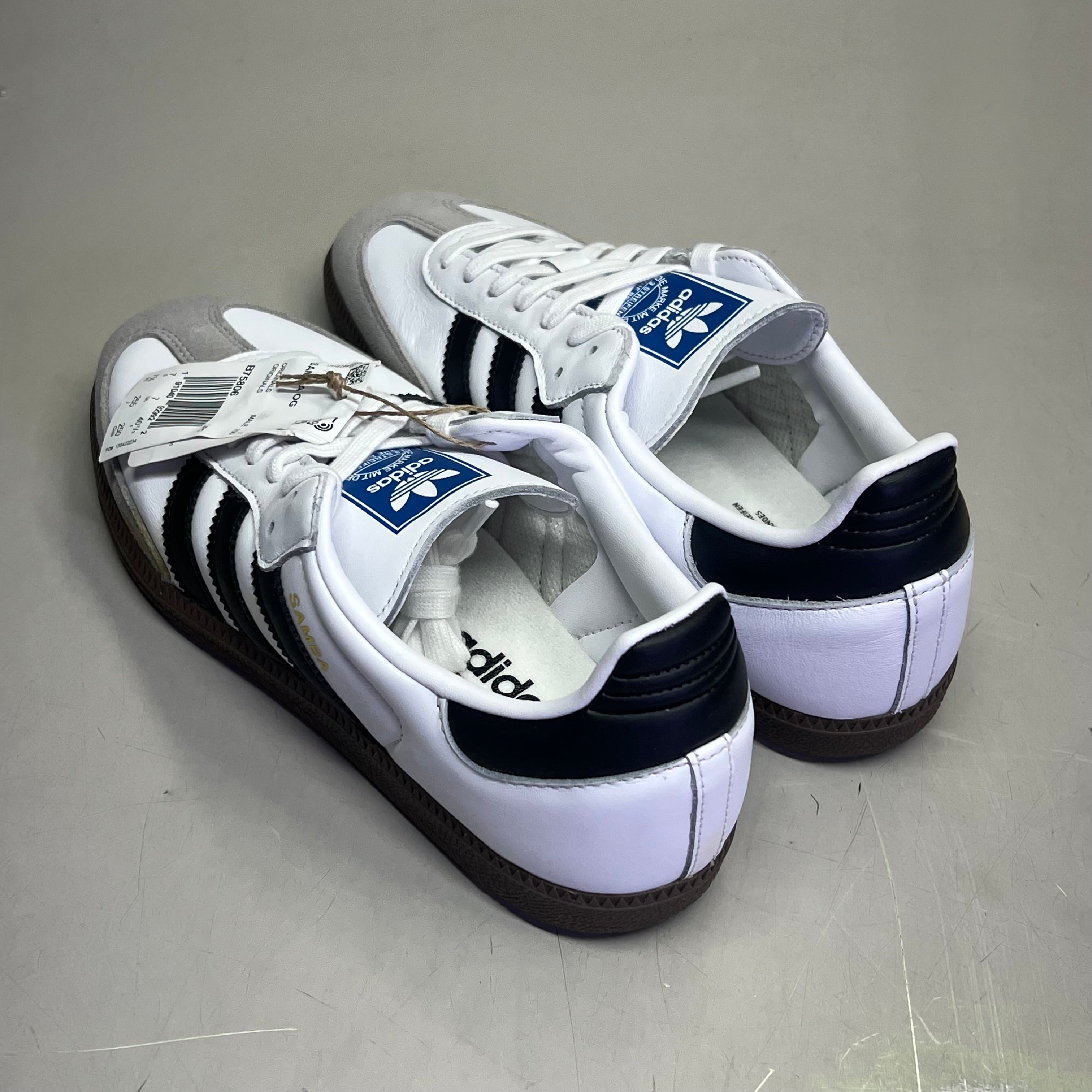 ZA@ ADIDAS Samba OG Sneaker Regular Fit Men's Sz 7.5 Black/White/Grey B75806 (As-is)