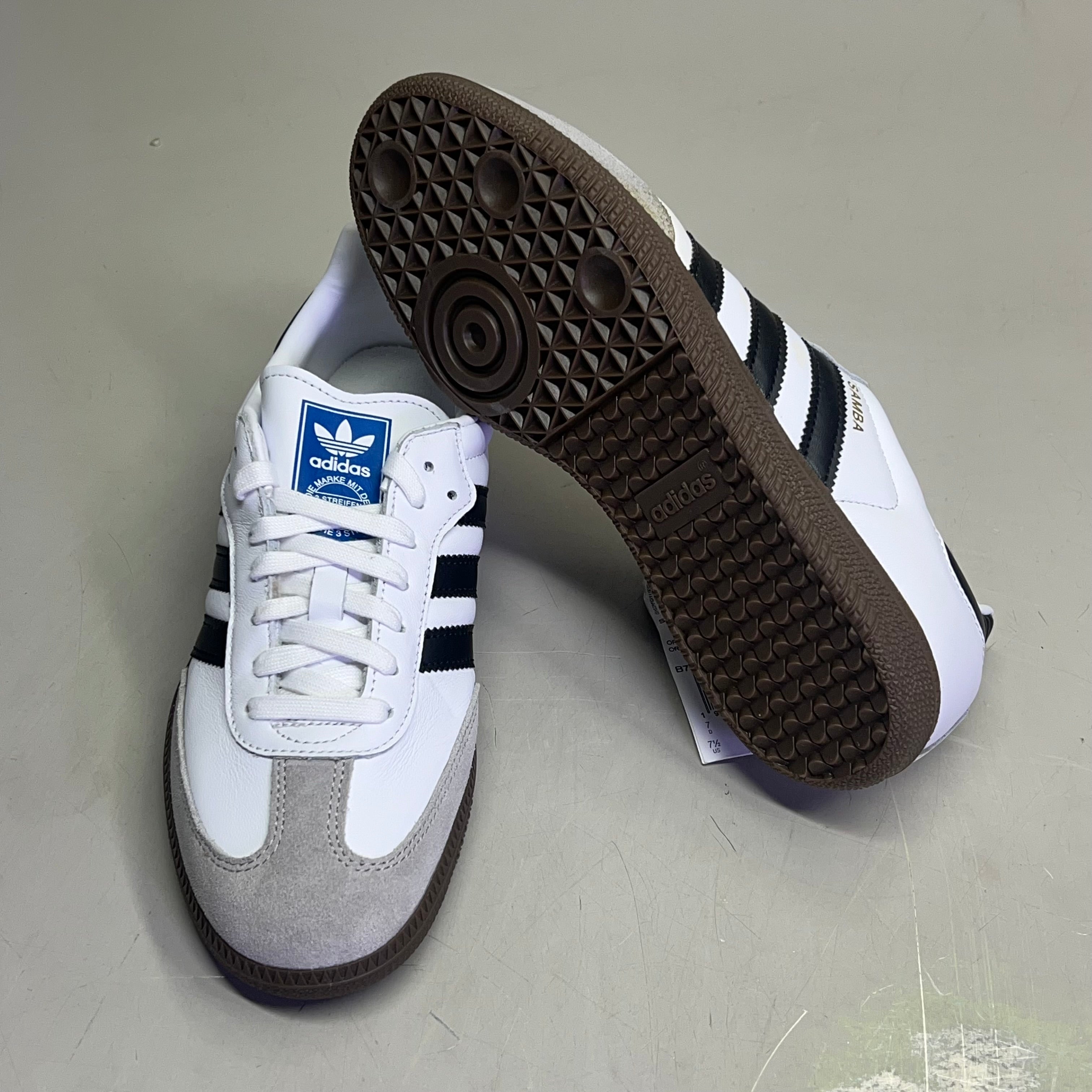 ZA@ ADIDAS Samba OG Sneaker Regular Fit Men's Sz 7.5 Black/White/Grey B75806 (As-is)