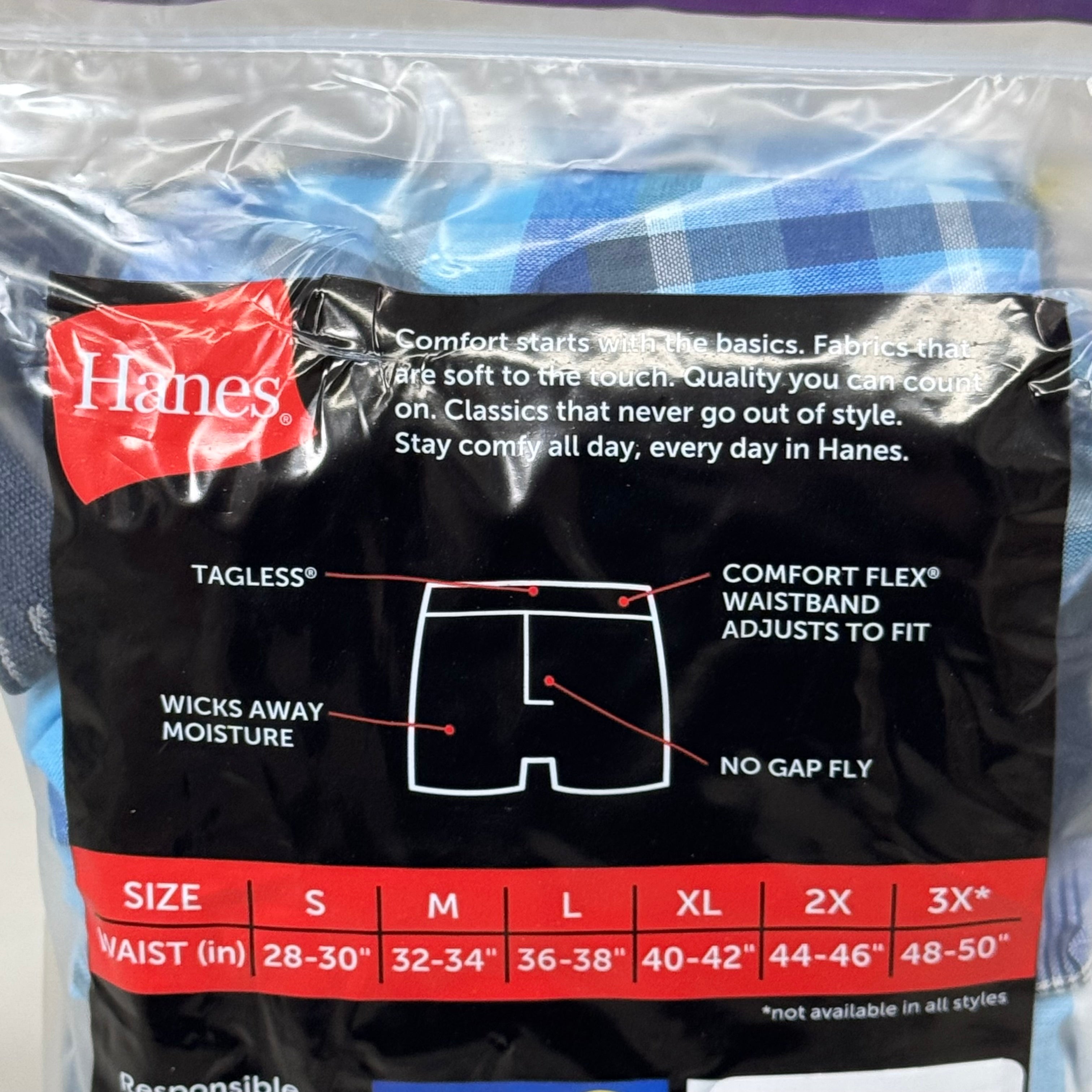 HANES (6 PACK!) Men's Cool Comfort Boxer Briefs Sz L 36-38" Blue/Navy Blue RN15763