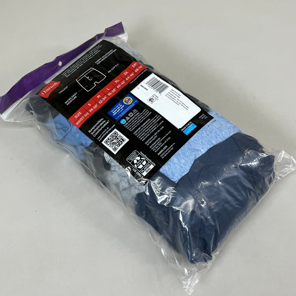 HANES (6 PACK!) Men's Boxer Sz XL 40-42" Black/Blue/Grey MKCB06