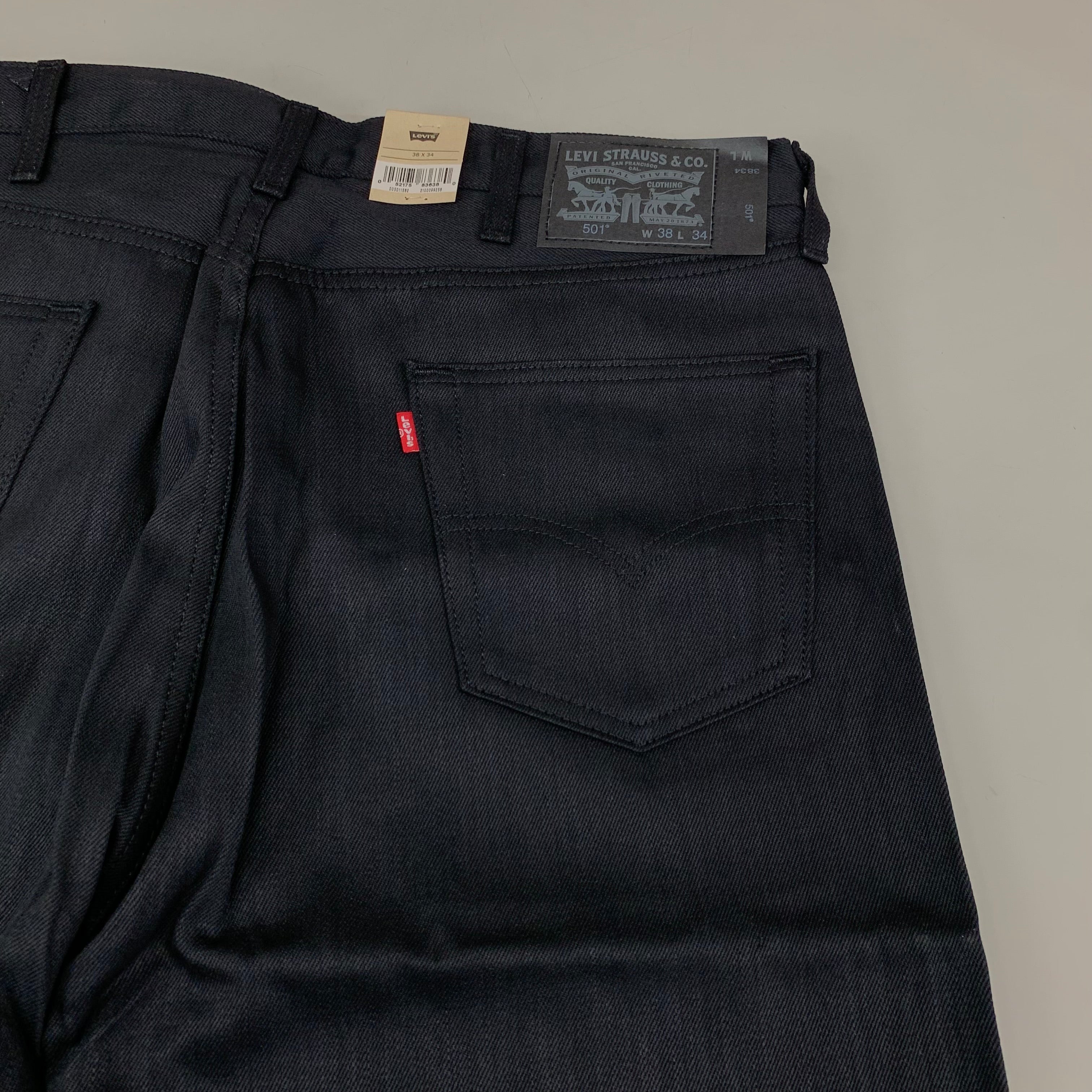 LEVI'S 501 Originals Shrink To Fit Straight Leg Jeans Men's Sz 38 x 34 Black