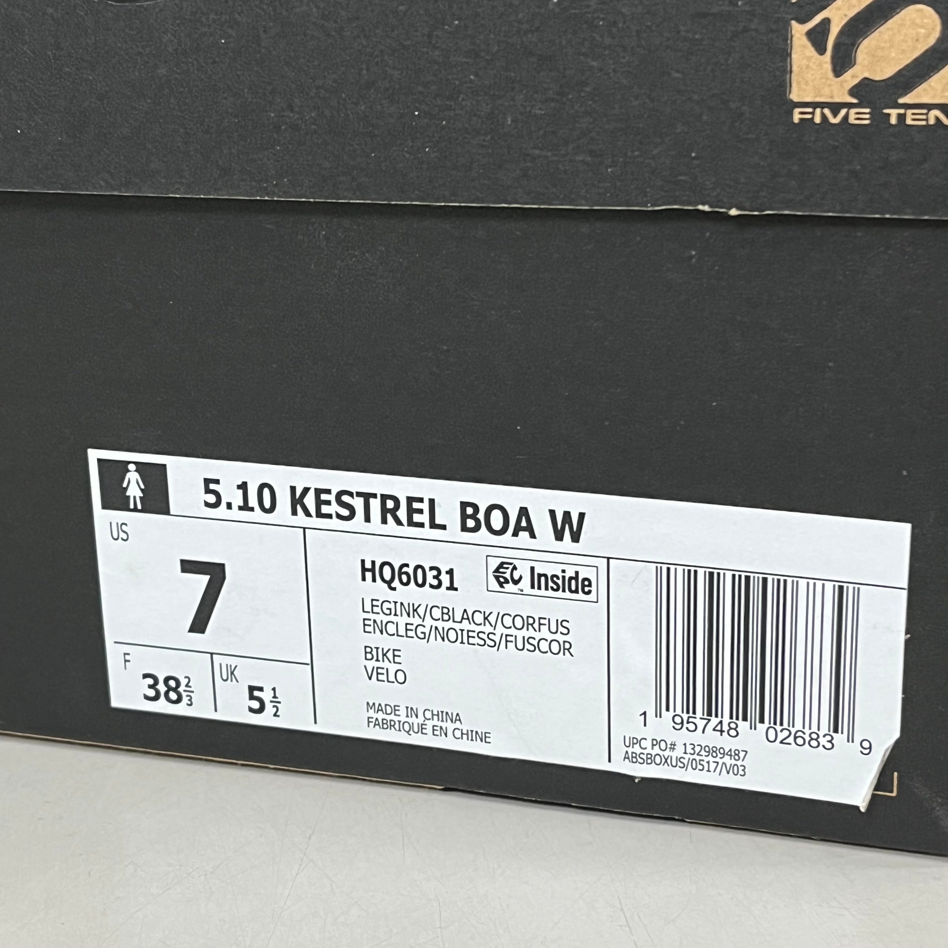 ADIDAS Five Ten Kestrel BOA Mountain Biking Shoes Womens Sz 7 Black/Blue HQ6031