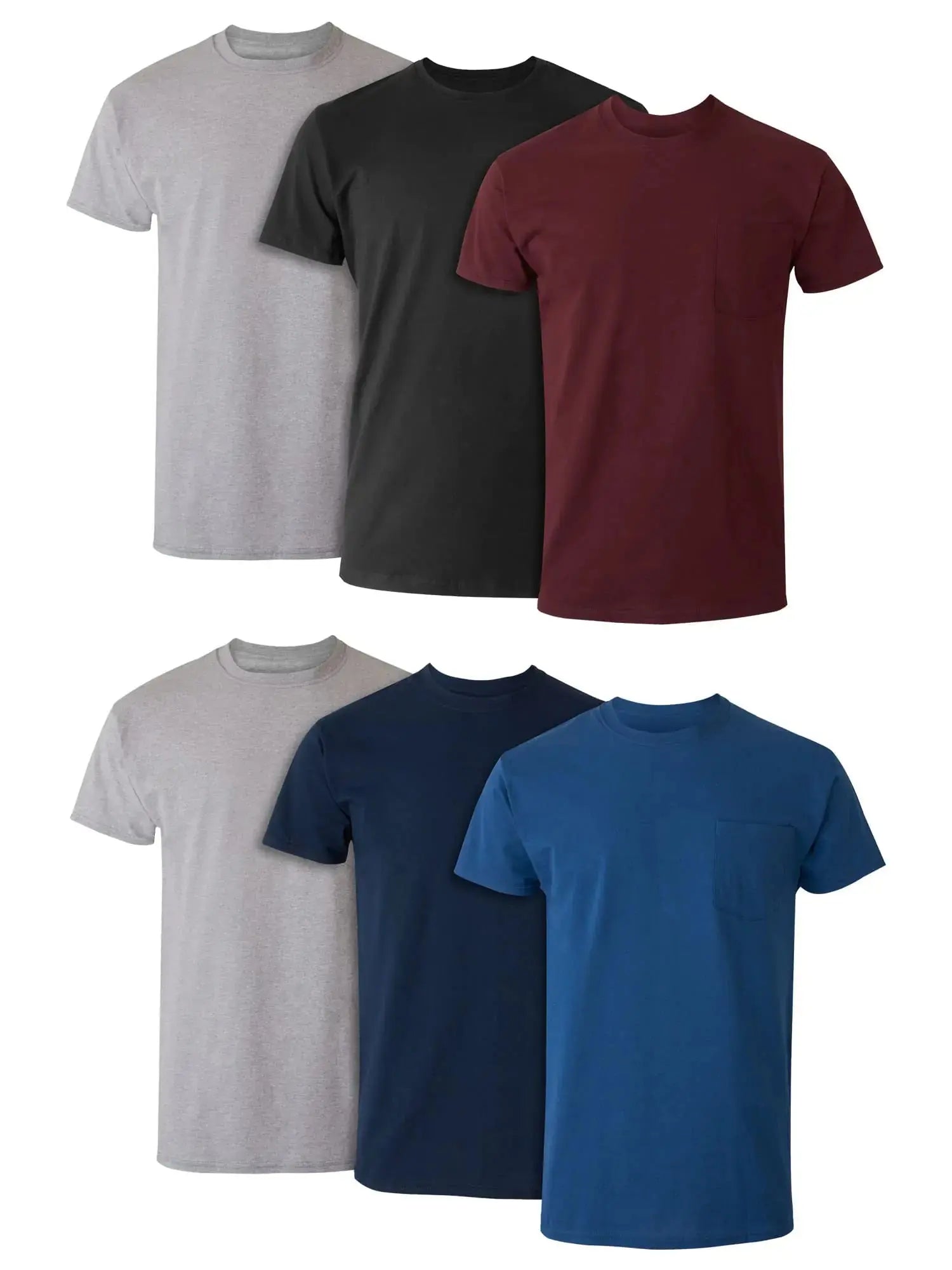 Hanes Men's Pocket Undershirt Pack – Cotton Crew Neck Moisture-Wicking Tee (6-Pack, XX-Large)