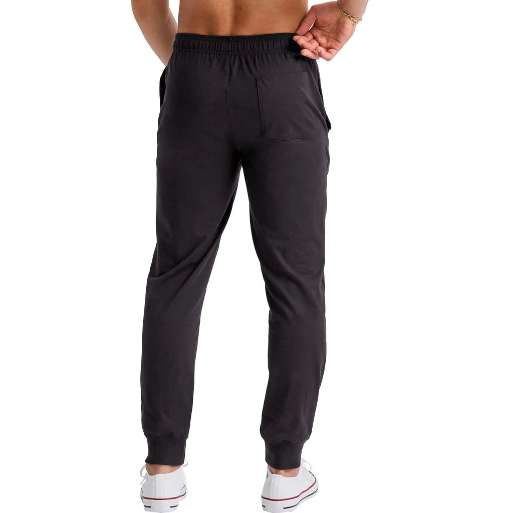 Hanes Originals Cotton Joggers, Jersey Sweatpants for Men with Pockets, 30" Inseam Large Black
