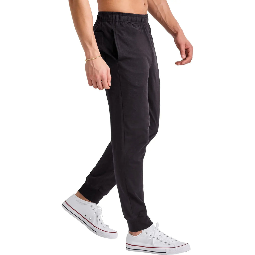 Hanes Originals Cotton Joggers, Jersey Sweatpants for Men with Pockets, 30" Inseam Large Black