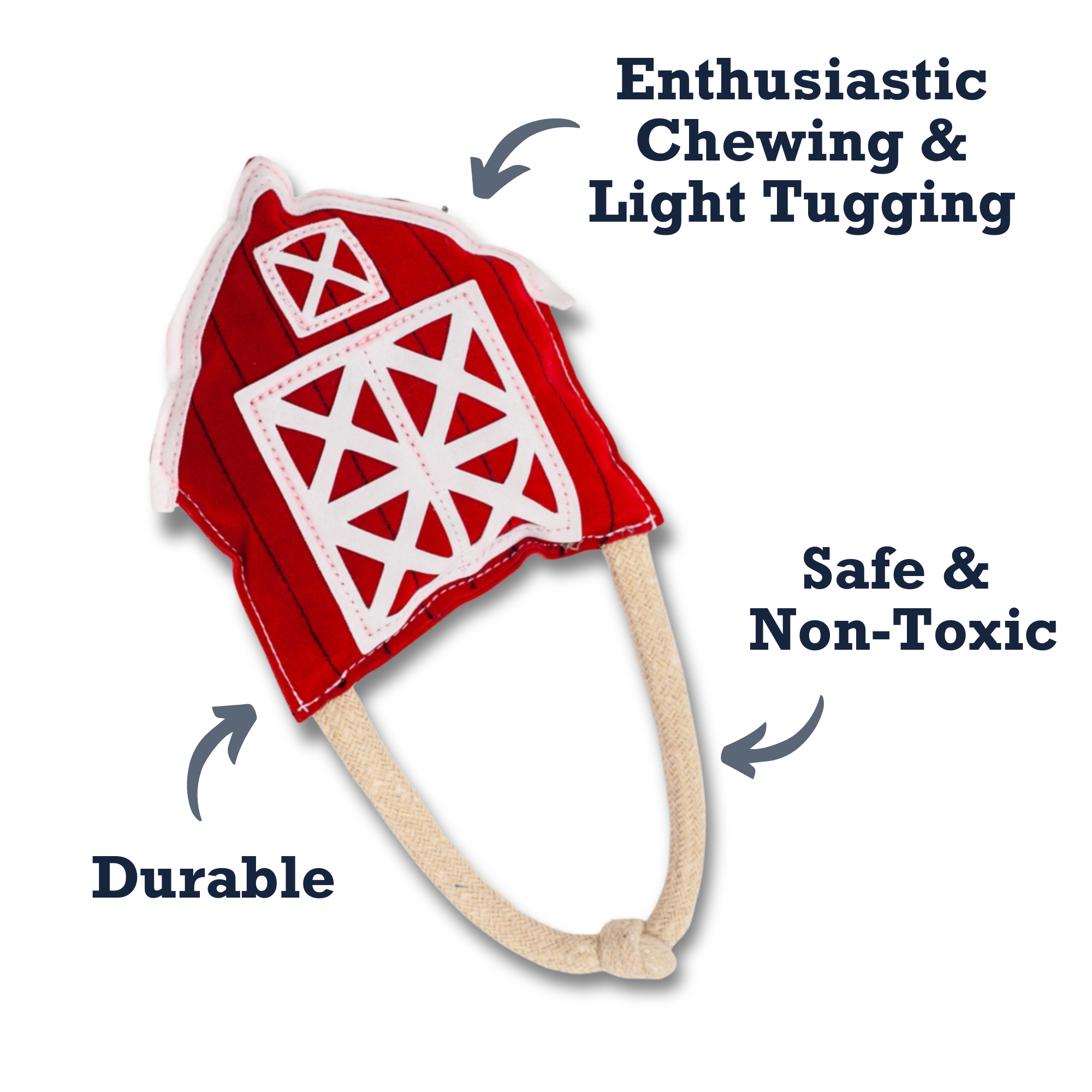 Country Living Faux Leather Red Barn Dog Chew Toy – Safe, Long-Lasting, and Non-Toxic