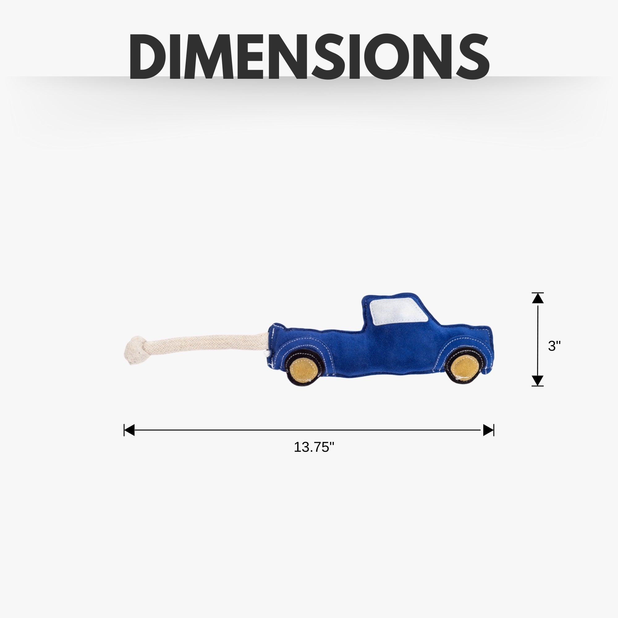 Country Living Faux Leather Blue Pickup Truck Dog Chew Toy, Durable, Safe and Non-Toxic