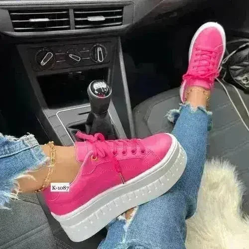 Women's Chunky Platform Sneakers | Casual Flat Shoes - Femstylo