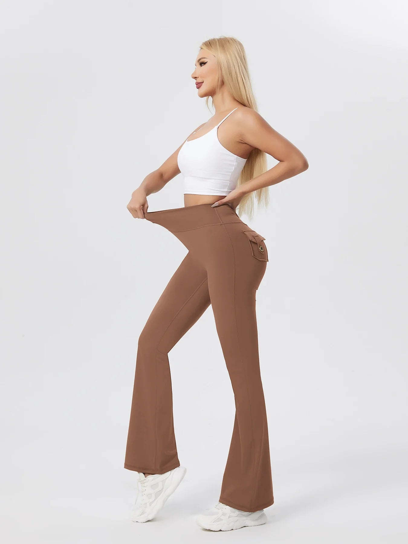 Women's Workout Cargo Leggings With Pocket Tights Active Wear Butt Lift Yoga Clothes