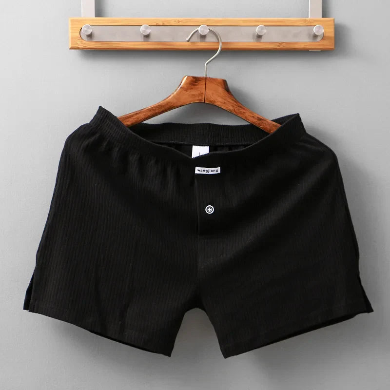 WJ Stretch Cotton Underwear Mens Boxer Shorts Threaded Aro Pants Sleepwear Loungewear Shorts Boxers Male Underpants Panties