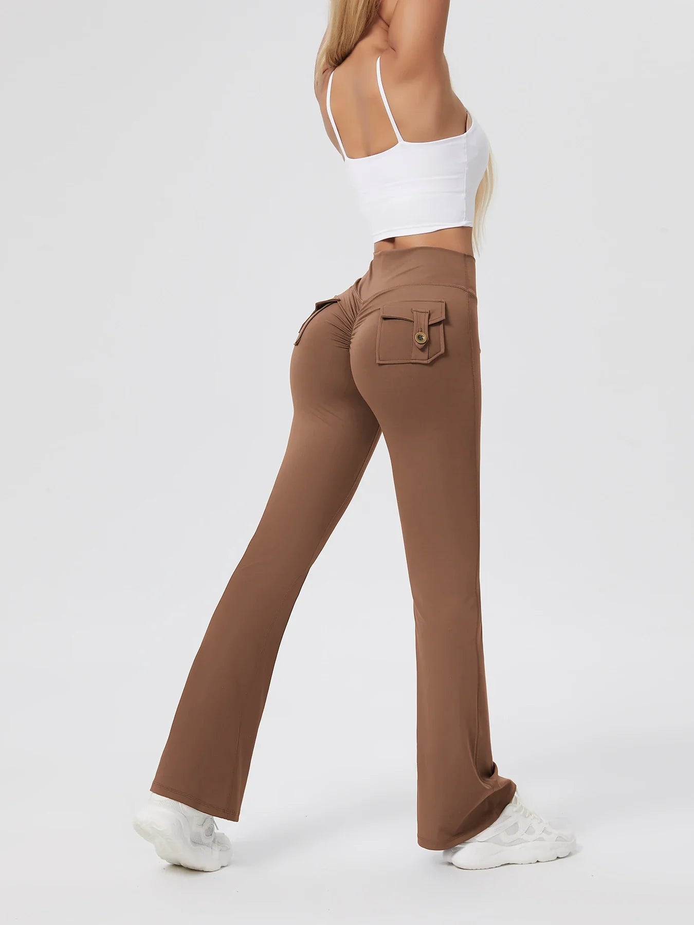 Women's Workout Cargo Leggings With Pocket Tights Active Wear Butt Lift Yoga Clothes