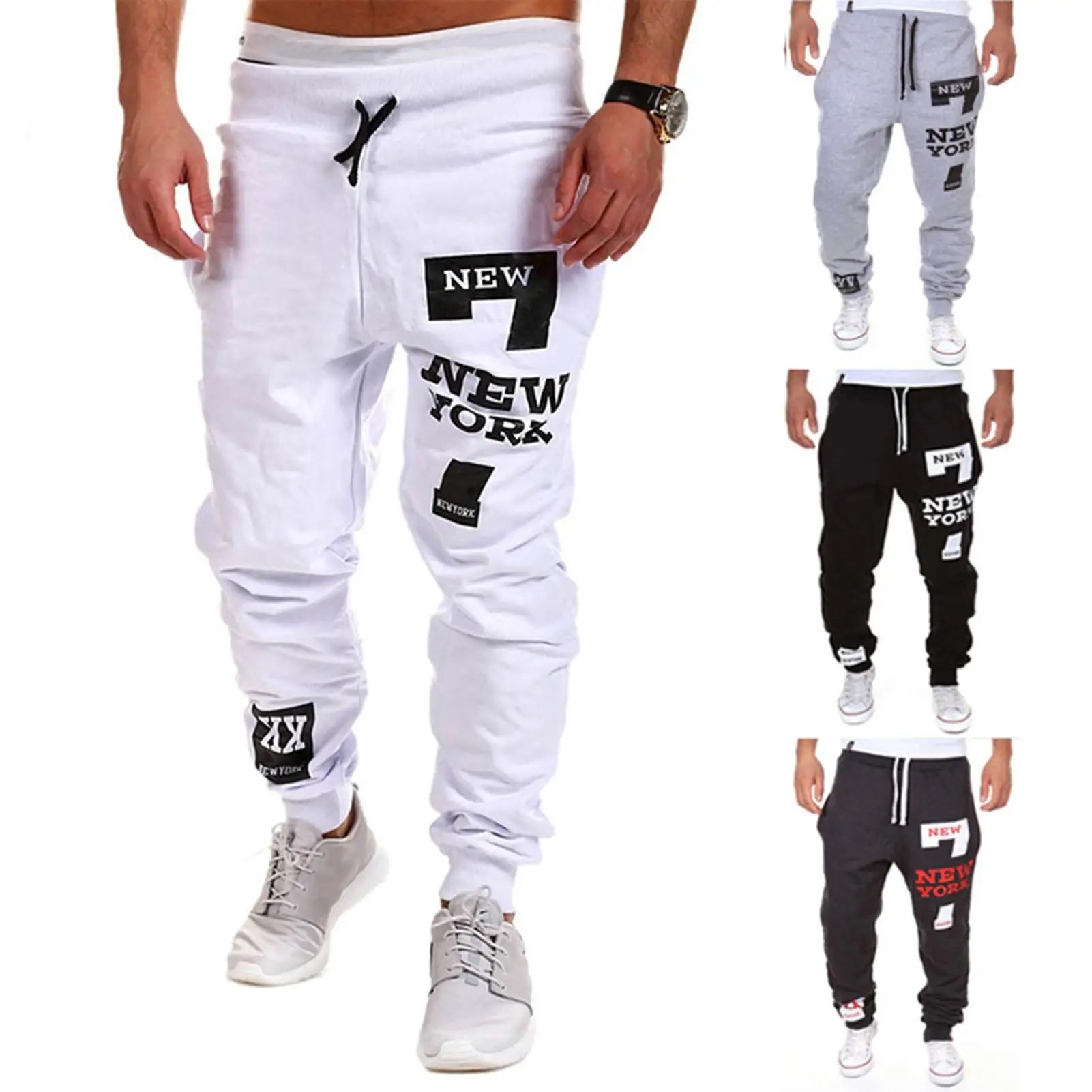 Men's Active Sweatpants Drawstring Elastic Waist