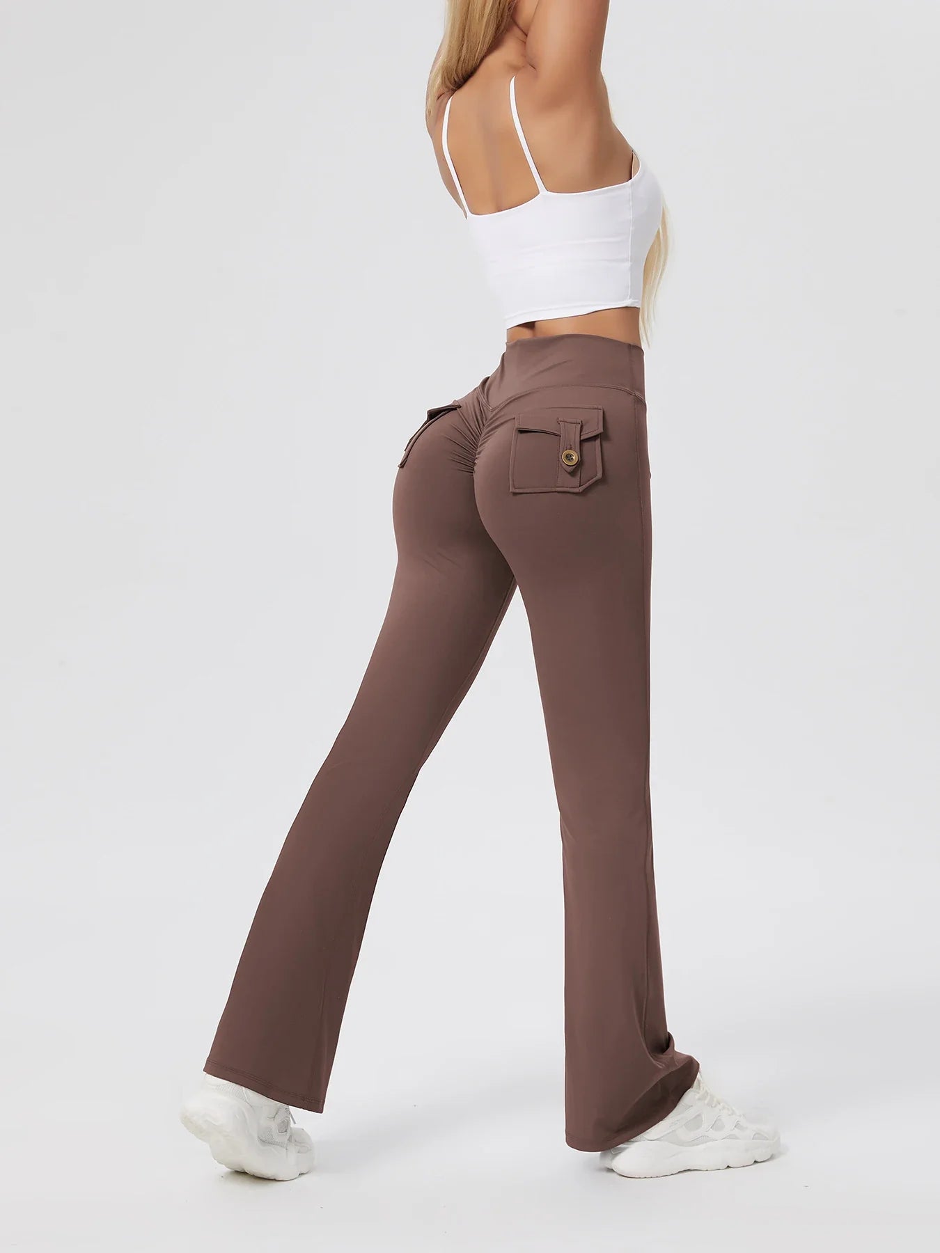 Women's Workout Cargo Leggings With Pocket Tights Active Wear Butt Lift Yoga Clothes