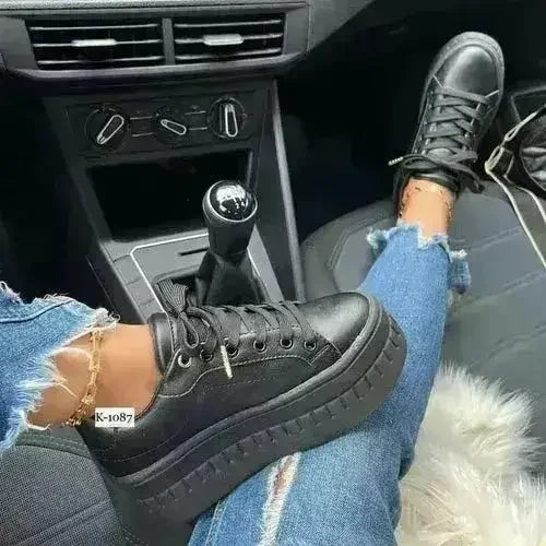 Women's Chunky Platform Sneakers | Casual Flat Shoes - Femstylo