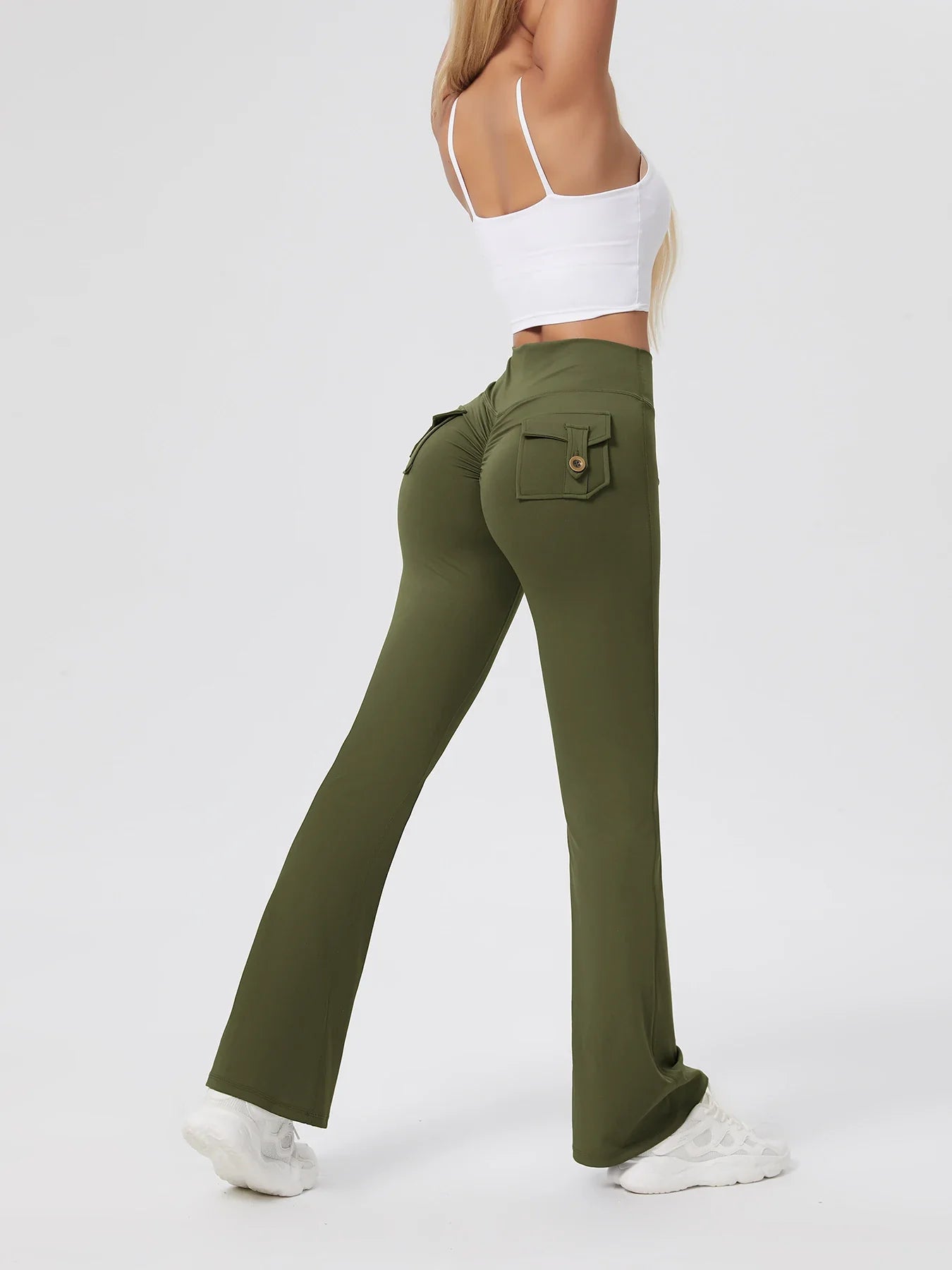 Women's Workout Cargo Leggings With Pocket Tights Active Wear Butt Lift Yoga Clothes