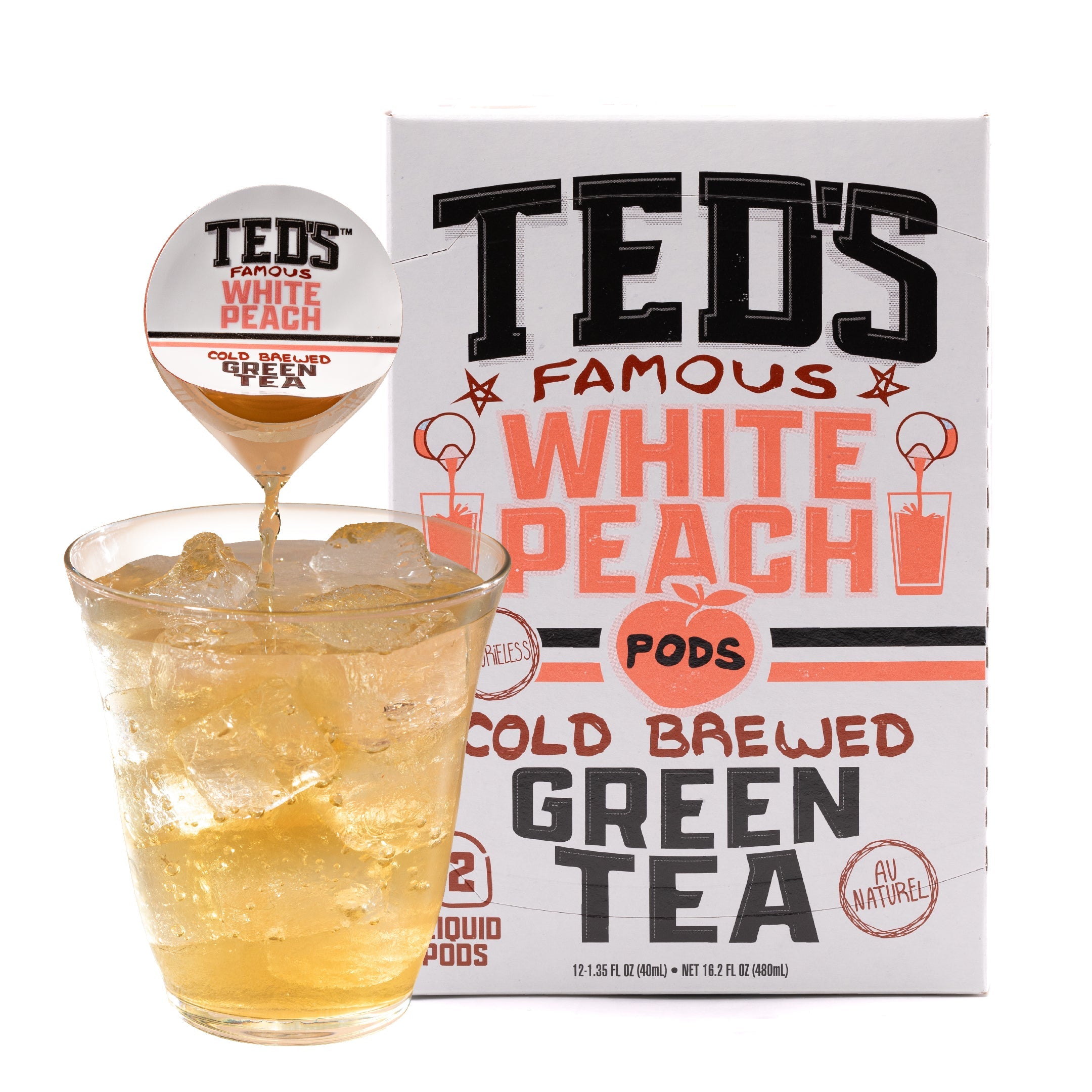 Ted's Famous White Peach Cold Brewed Green Tea