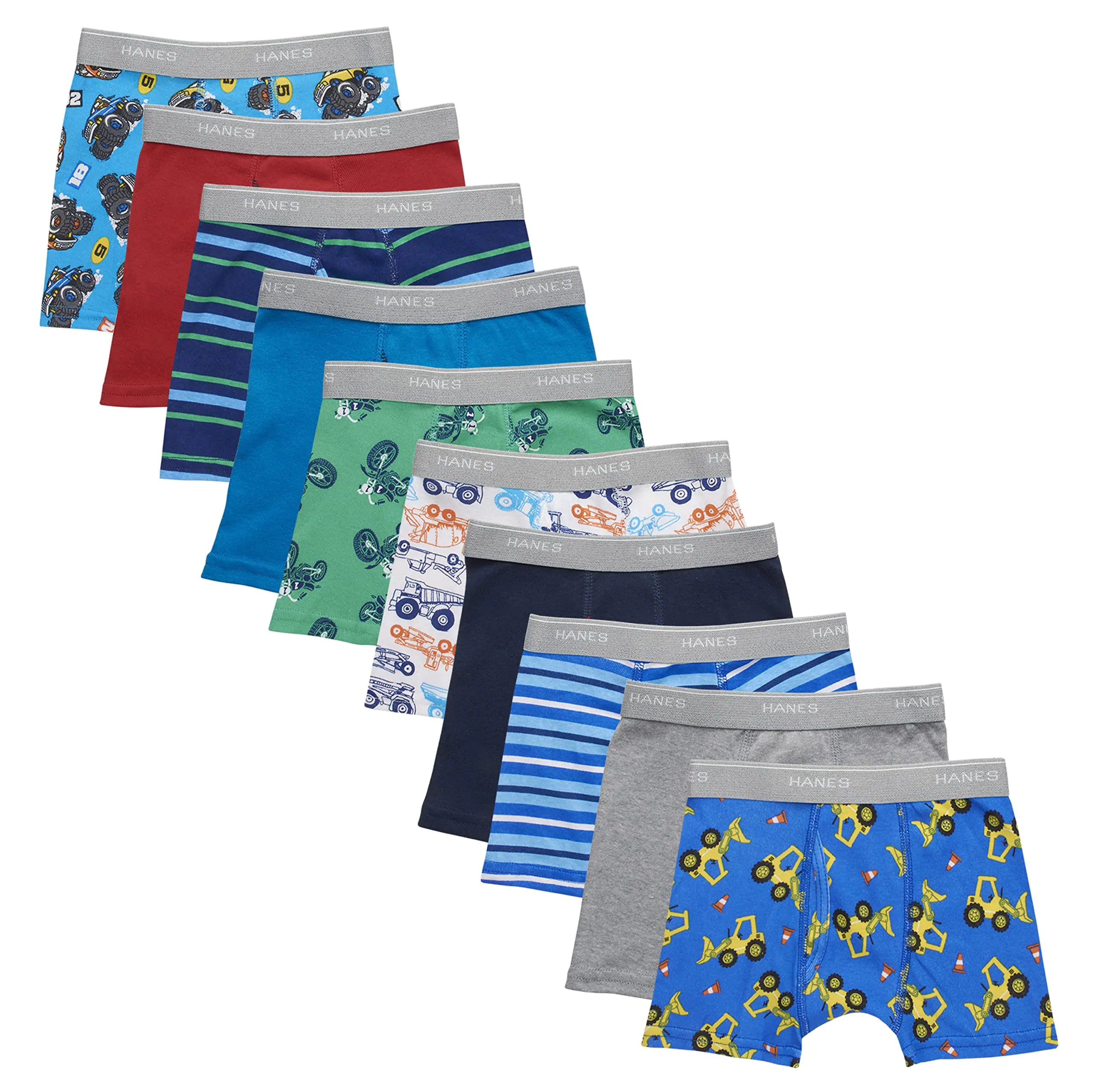 Hanes boys And Toddler Underwear, Comfort Flex and Comfortsoft Boxer Briefs, Multiple Packs Available pack of 10 2T-X-Large Days of Week Assorted - 7 Pack - # BOAA121410002