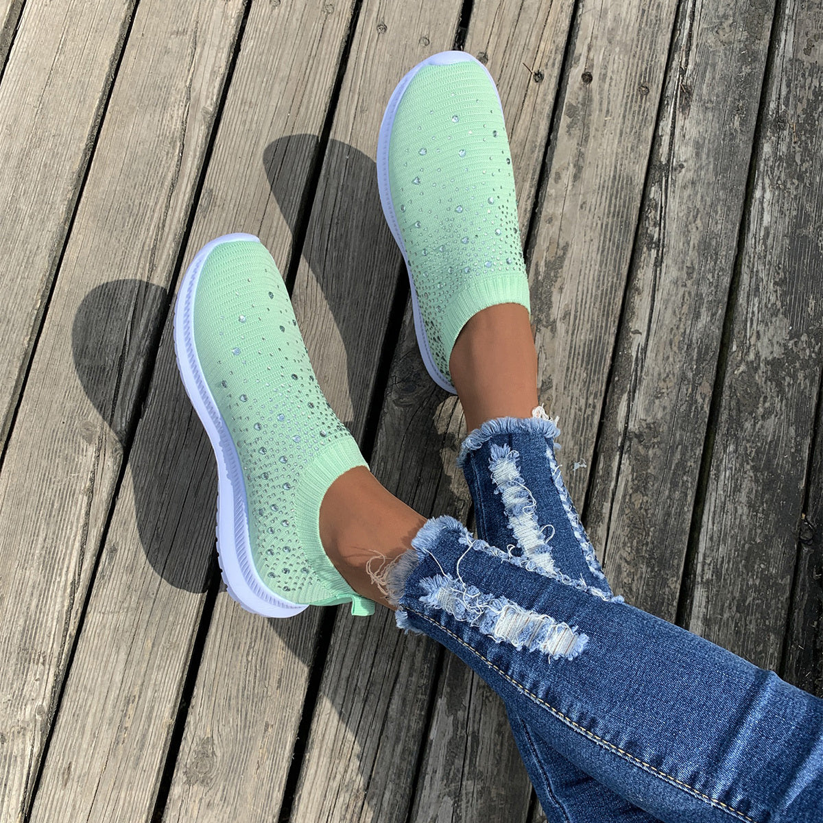 Women's Color block Mesh Platform Breathable Sneakers