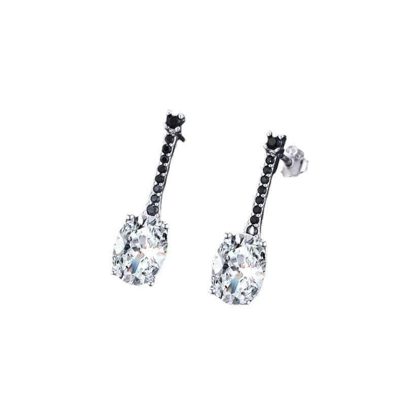 All-match Oval Zircon Earrings for Fashion Lovers - Copper-plated Style
