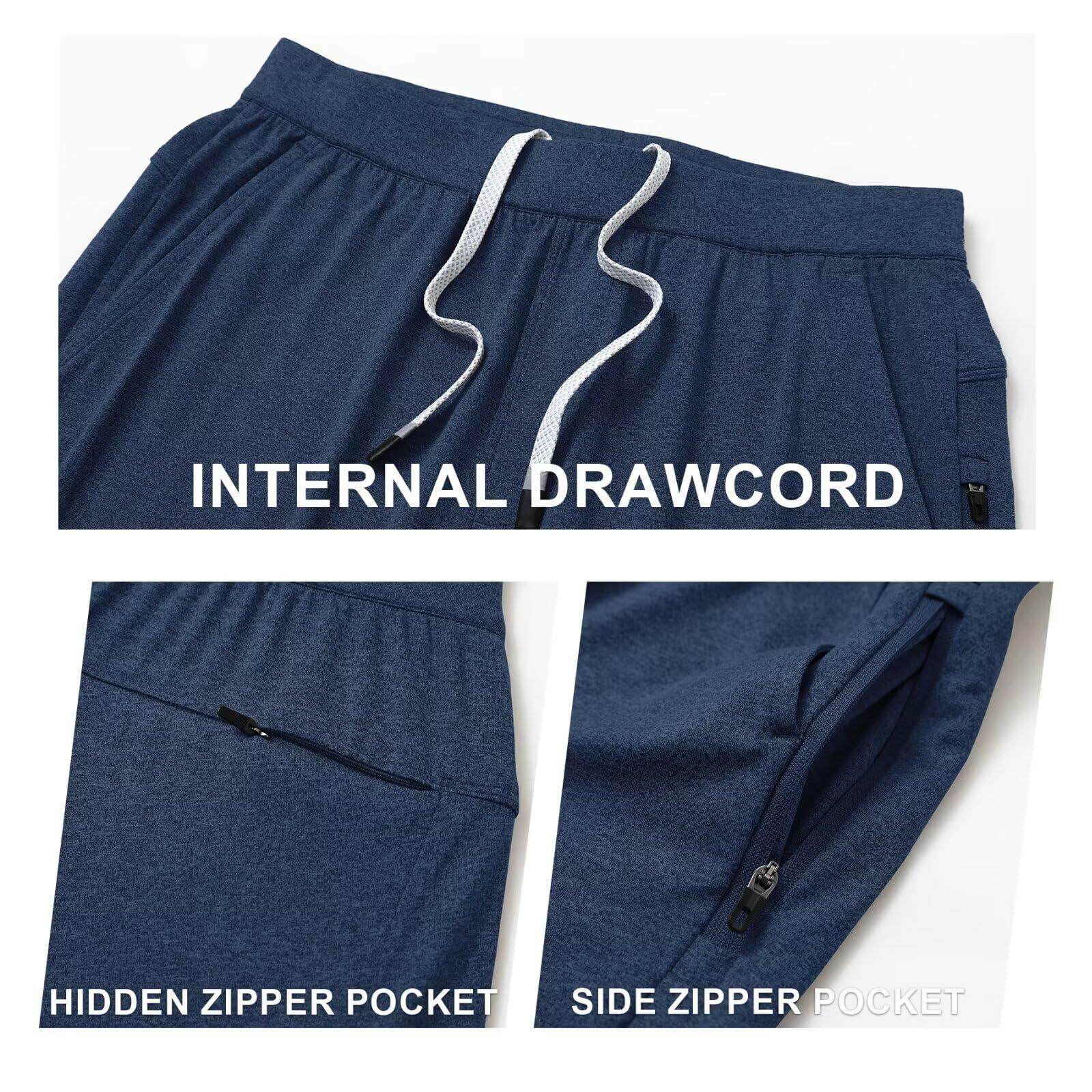 M MAELREG Mens Sweatpants Athletic Zipper Pockets Cobalt Heather Size L