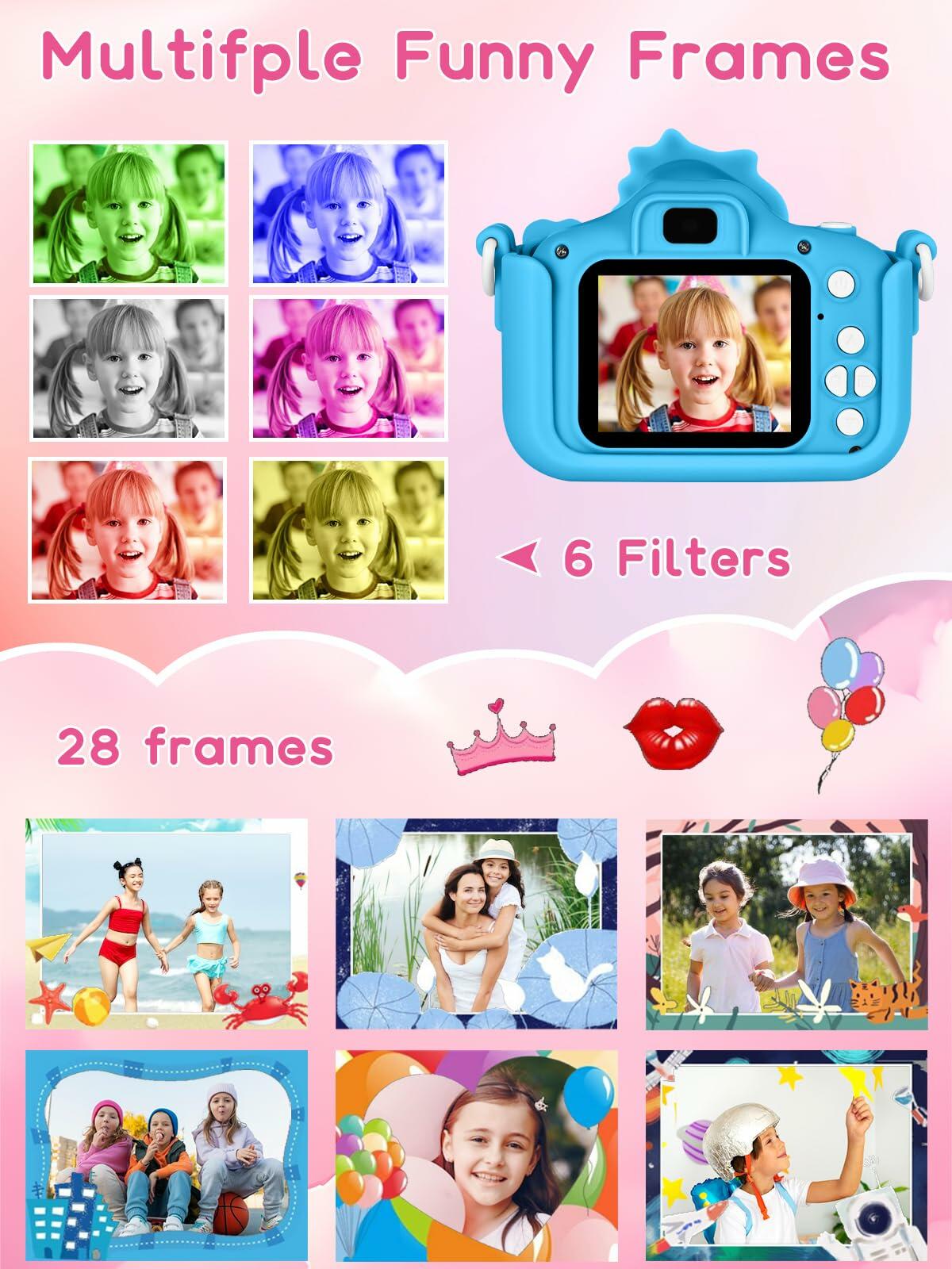 Knagsfa Kids Digital Video Camera Toy with Silicone Cover 32G SD Card