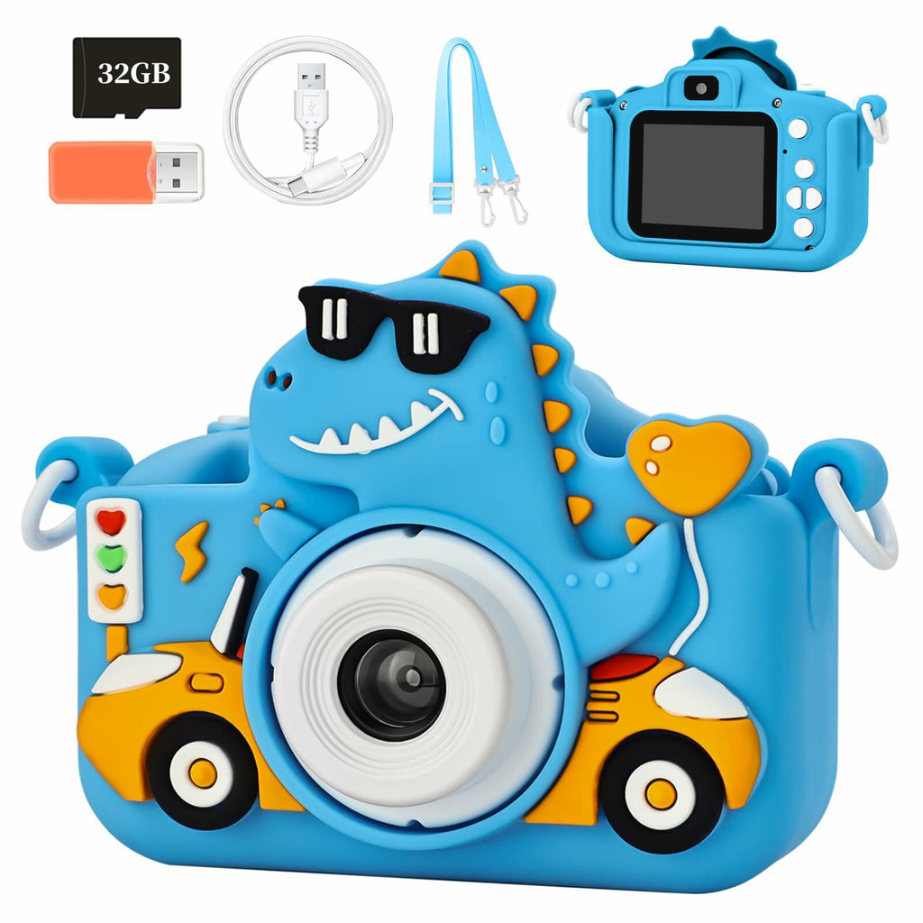 Knagsfa Kids Digital Video Camera Toy with Silicone Cover 32G SD Card